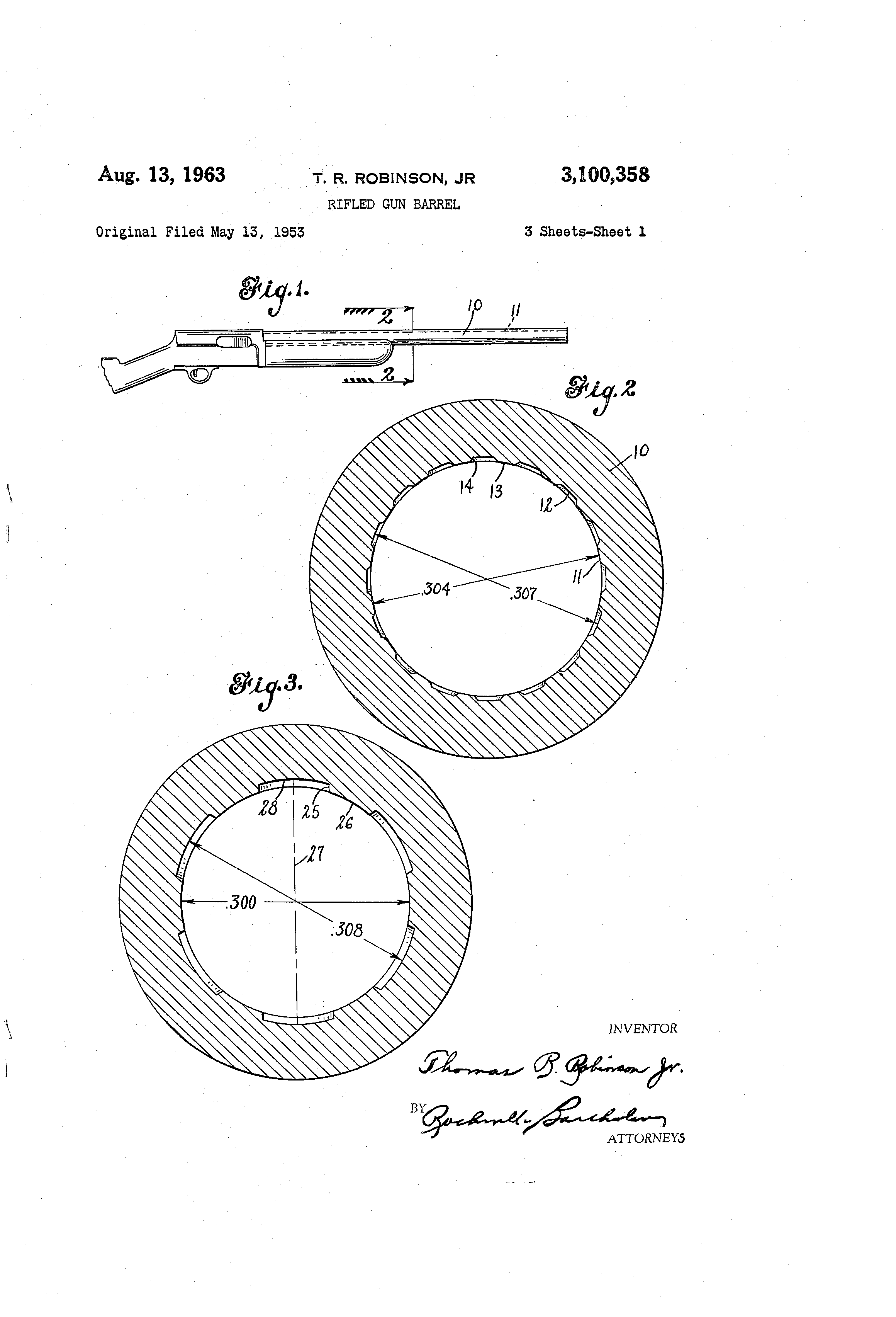 Patent US3100358 Rifled gun barrel Google Patents