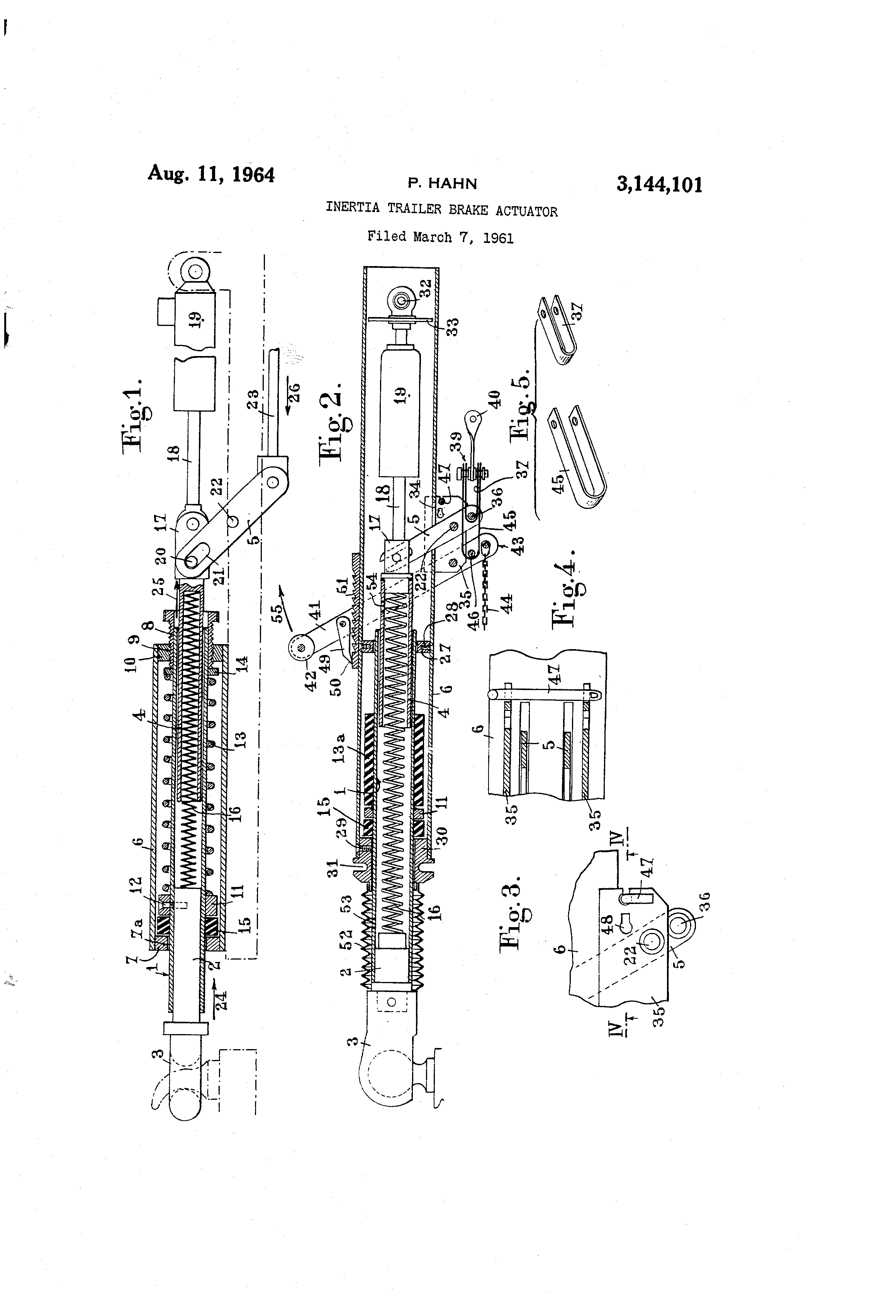 Patent US3144101 Inertia trailer brake actuator Google Patentsuche