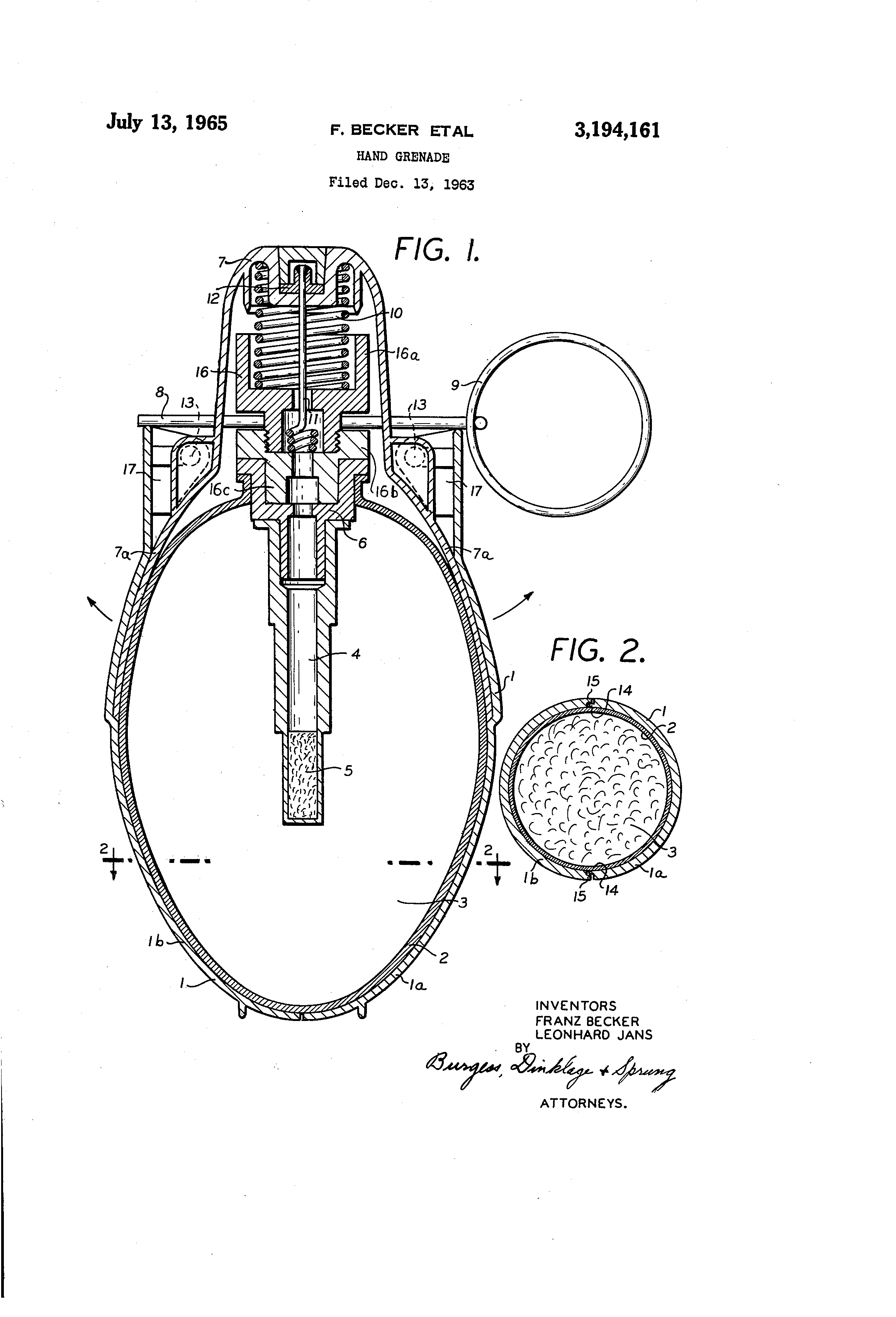 Patent US3194161 Hand grenade Google Patents