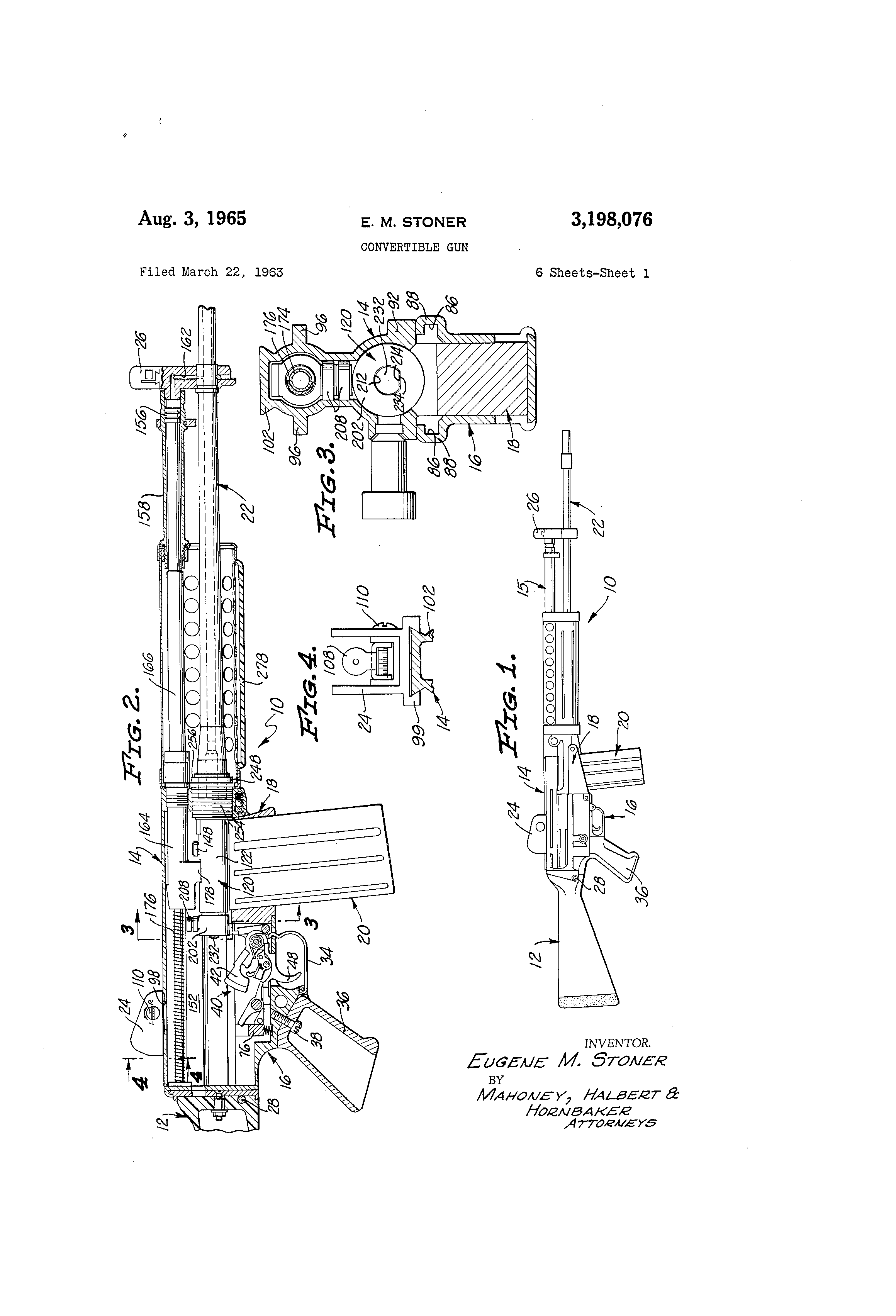 Patent US3198076 Convertible gun Google Patents