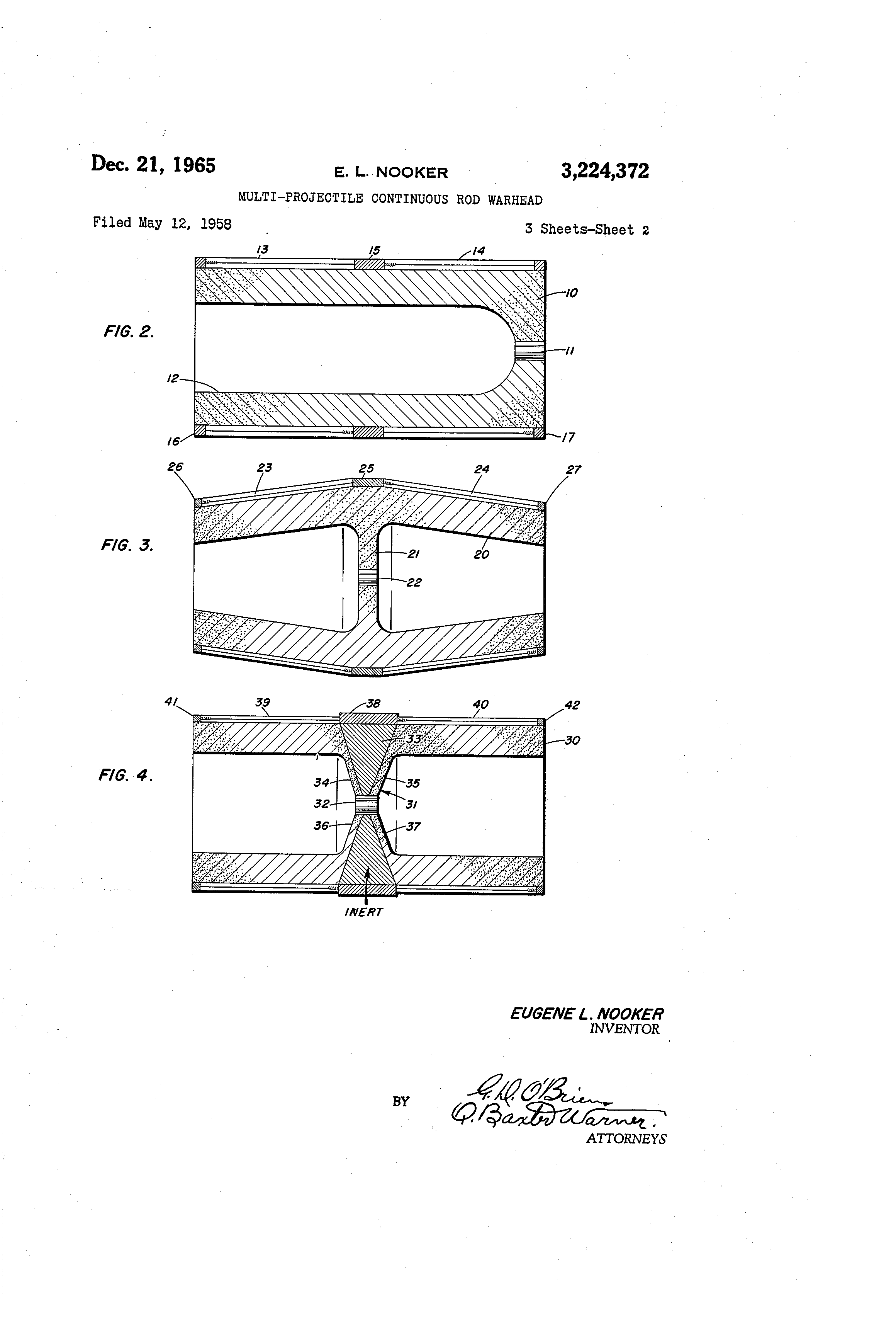 Patent US3224372 Multiprojectile continuous rod warhead Google Patents