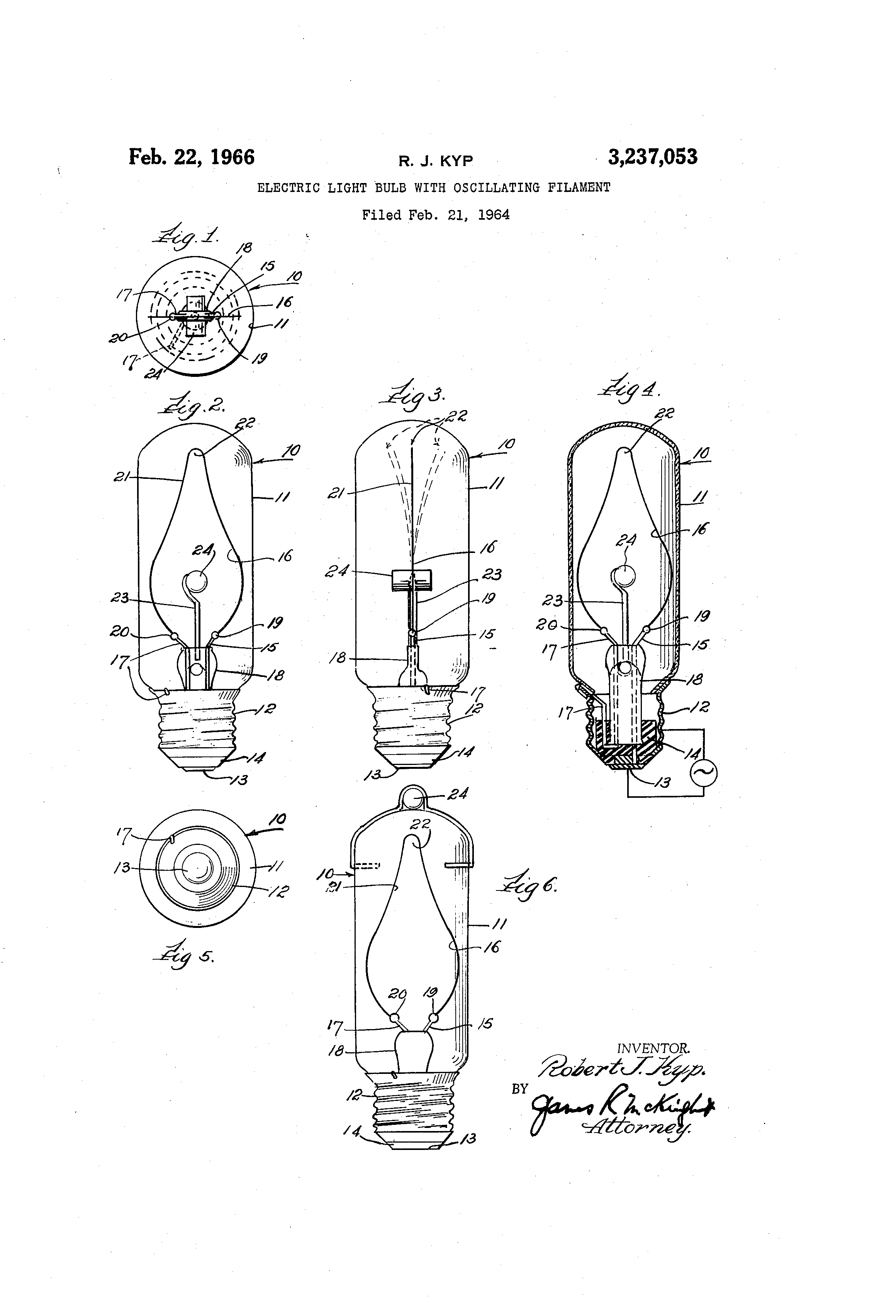 Patent US3237053 - Electric light bulb with oscillating filament ...