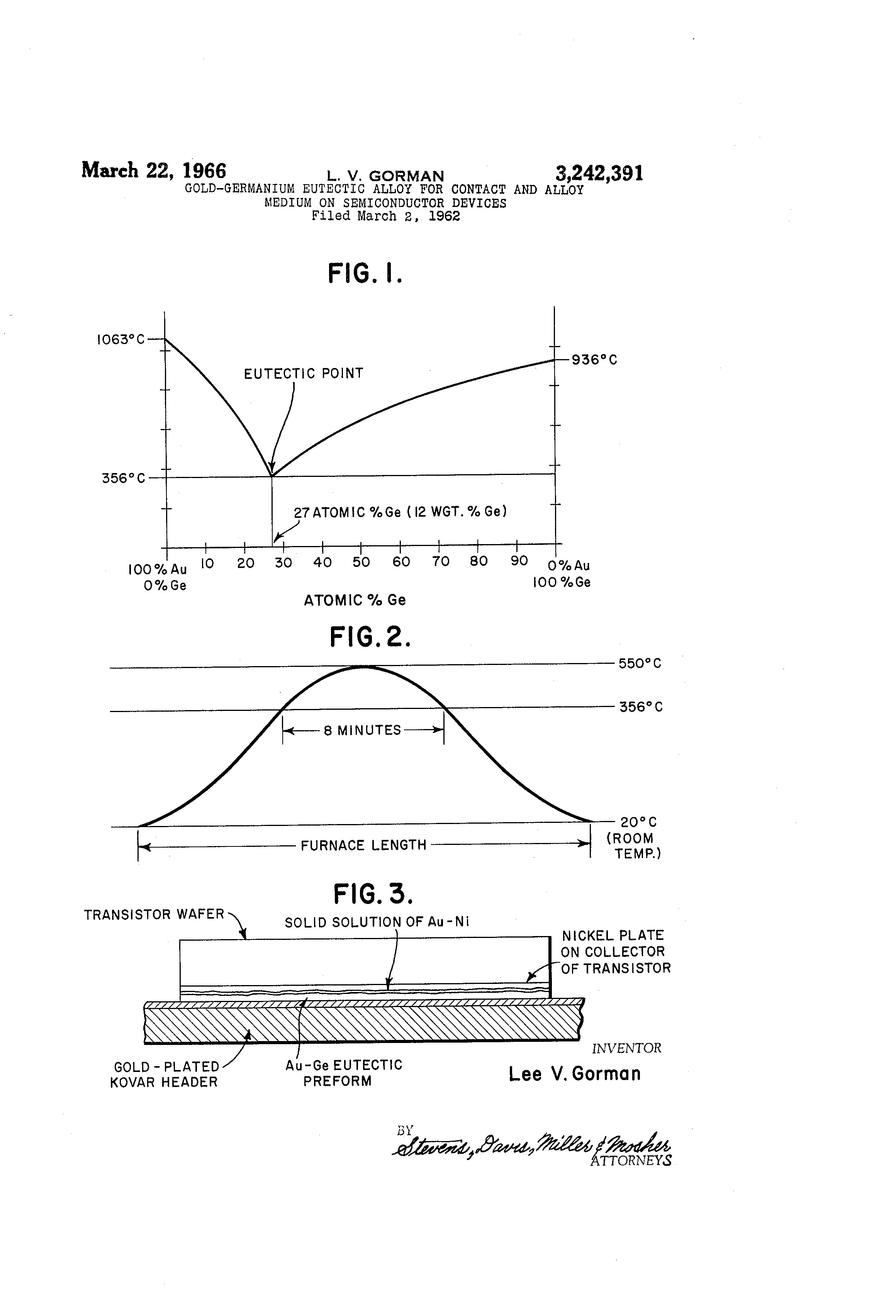 Patent US3242391 Goldgermanium eutectic alloy for contact and alloy