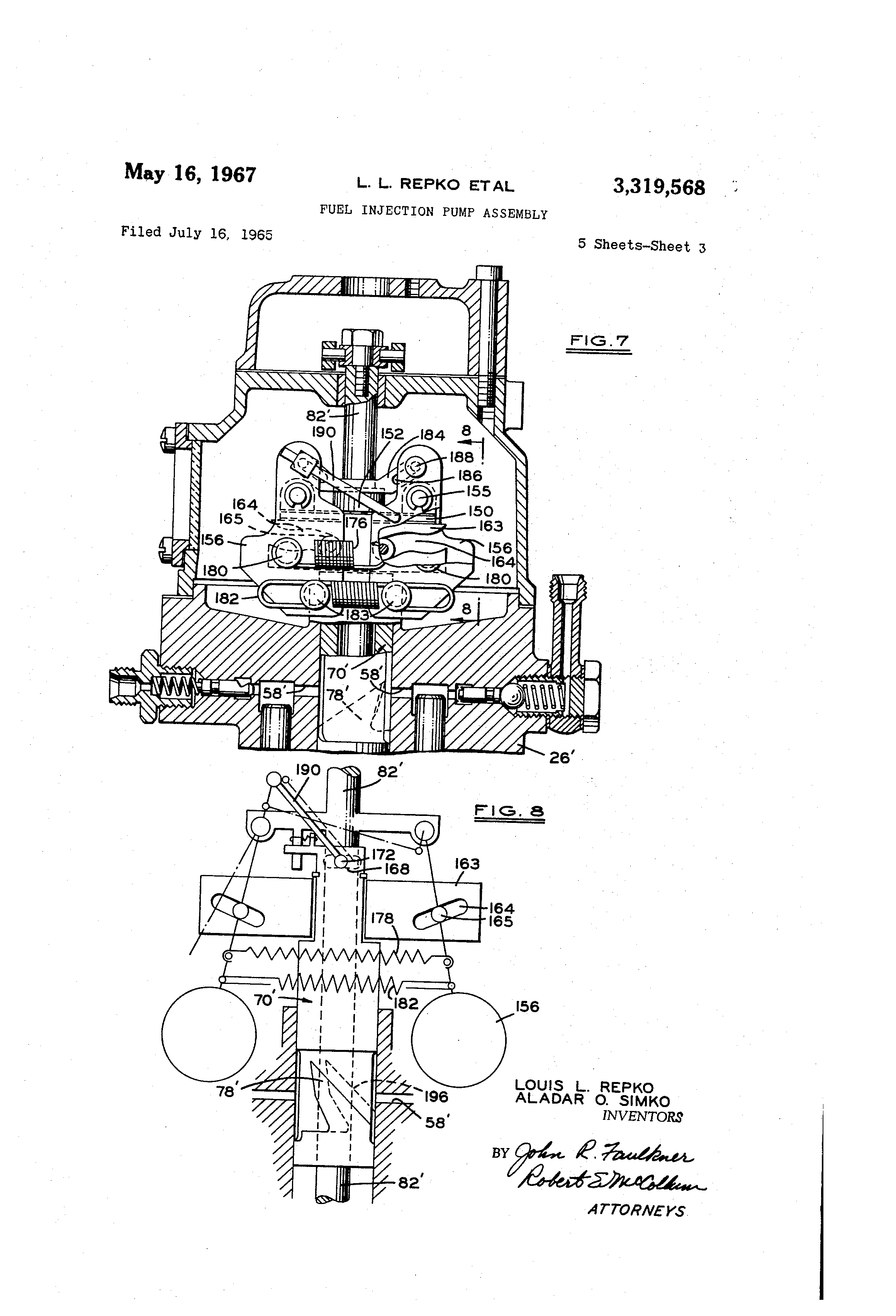 Patent US3319568 - Fuel injection pump assembly - Google Patents