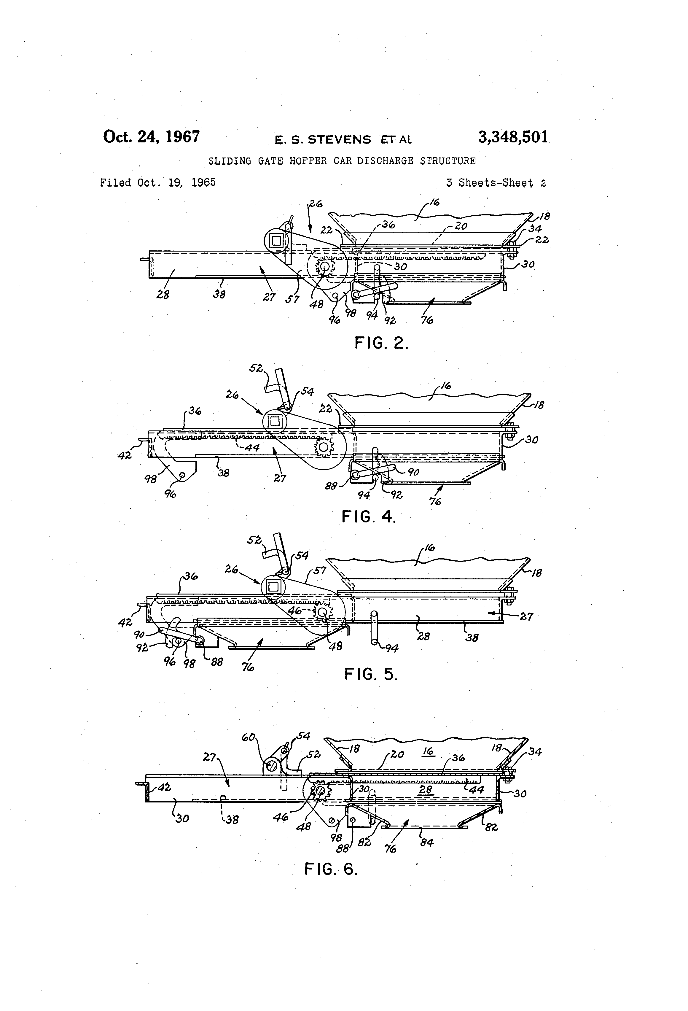 Patent US3348501 Sliding gate hopper car discharge structure Google