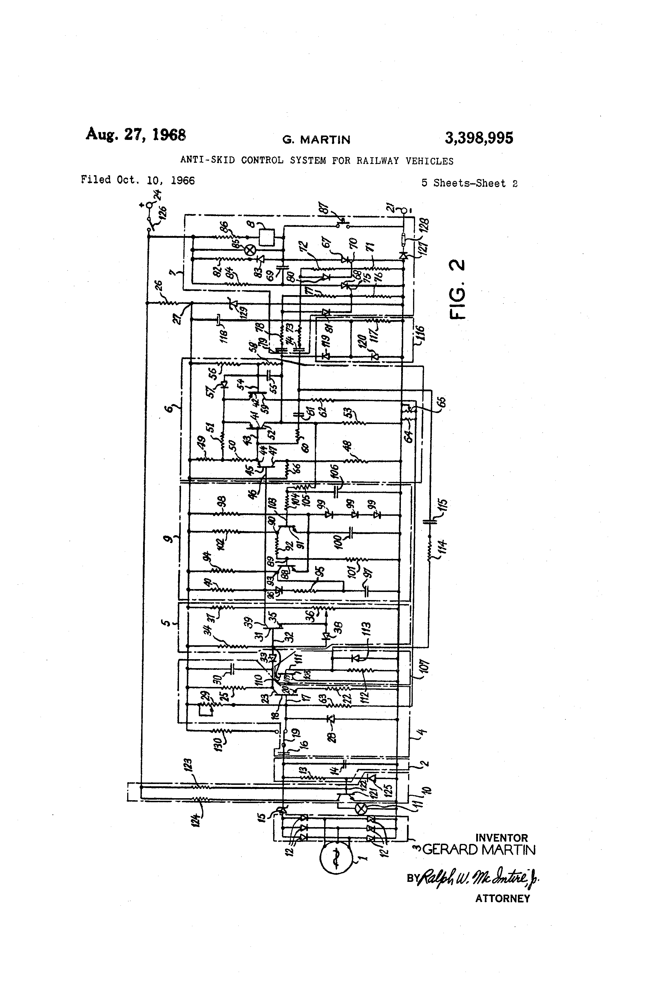 Patent US3398995 Antiskid control system for railway vehicles