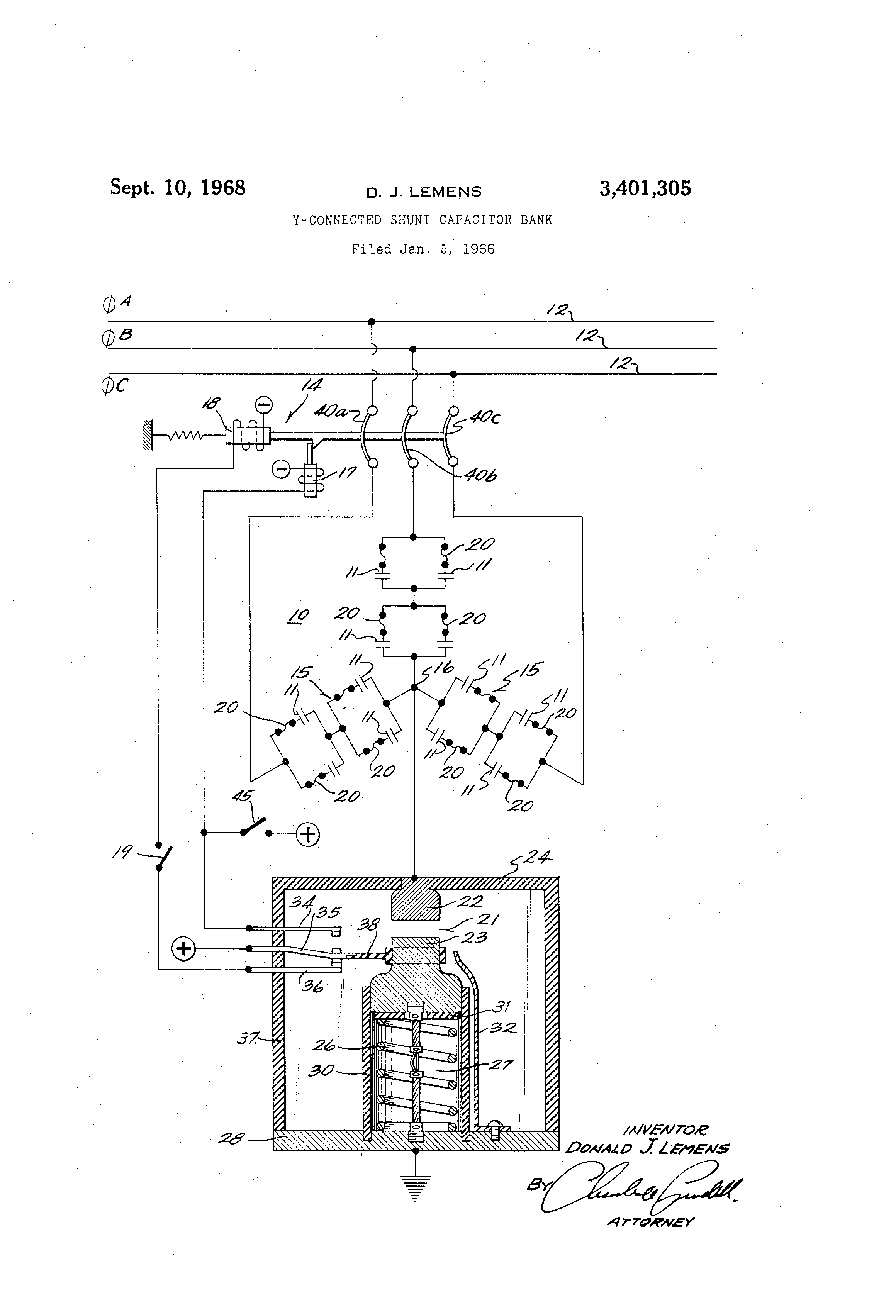 Patent US3401305 Yconnected shunt capacitor bank Google Patents