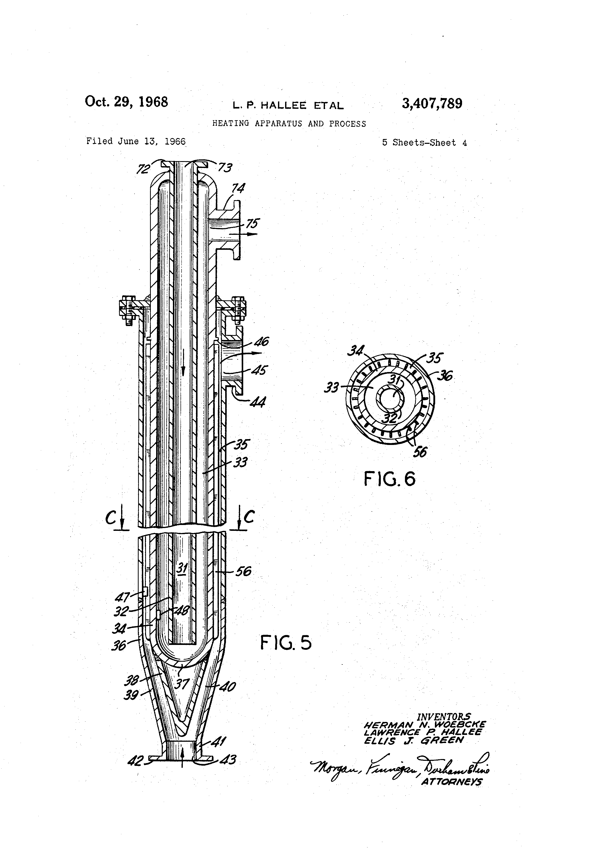 Patent US3407789 Heating apparatus and process Google Patents