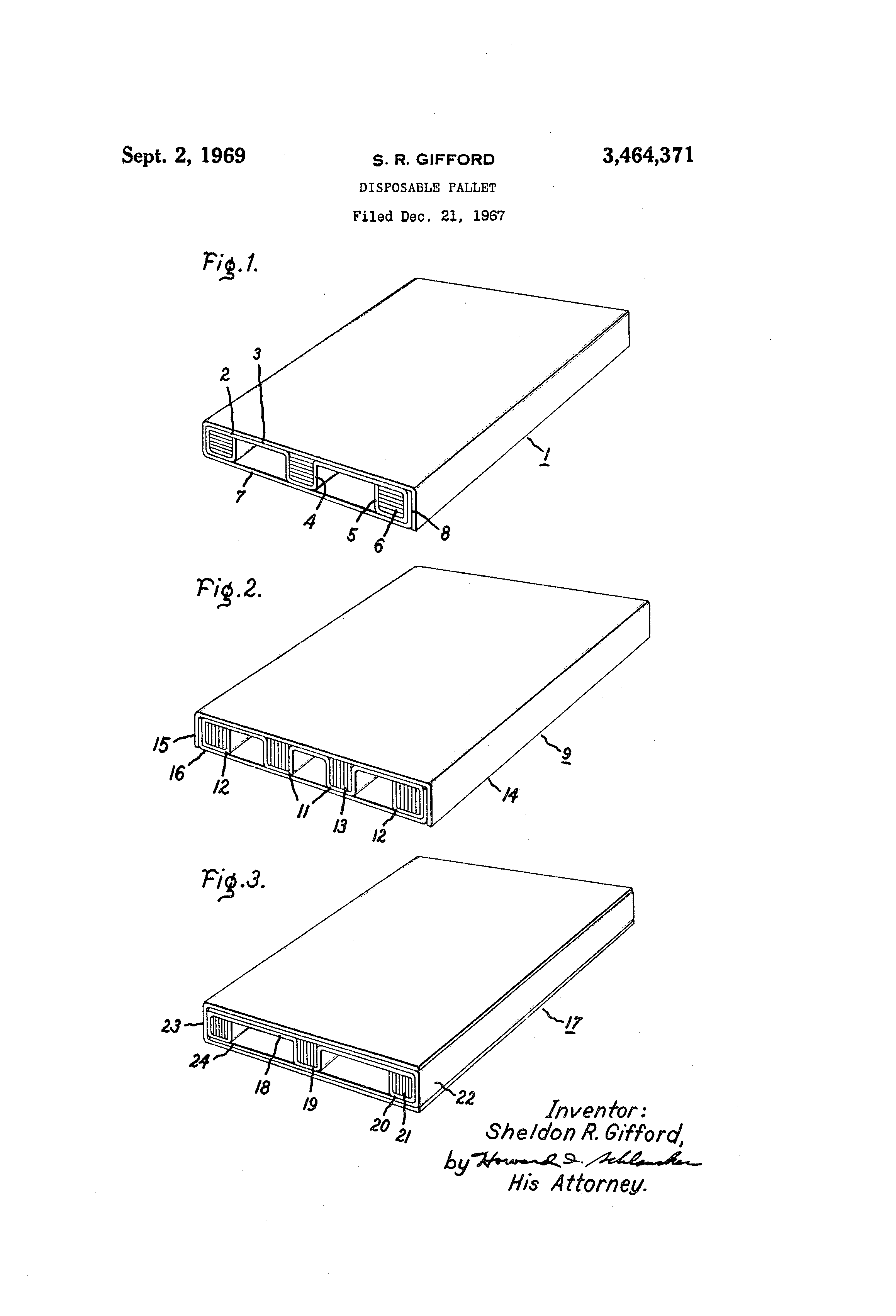 Patent US3464371 Disposable pallet Google Patents