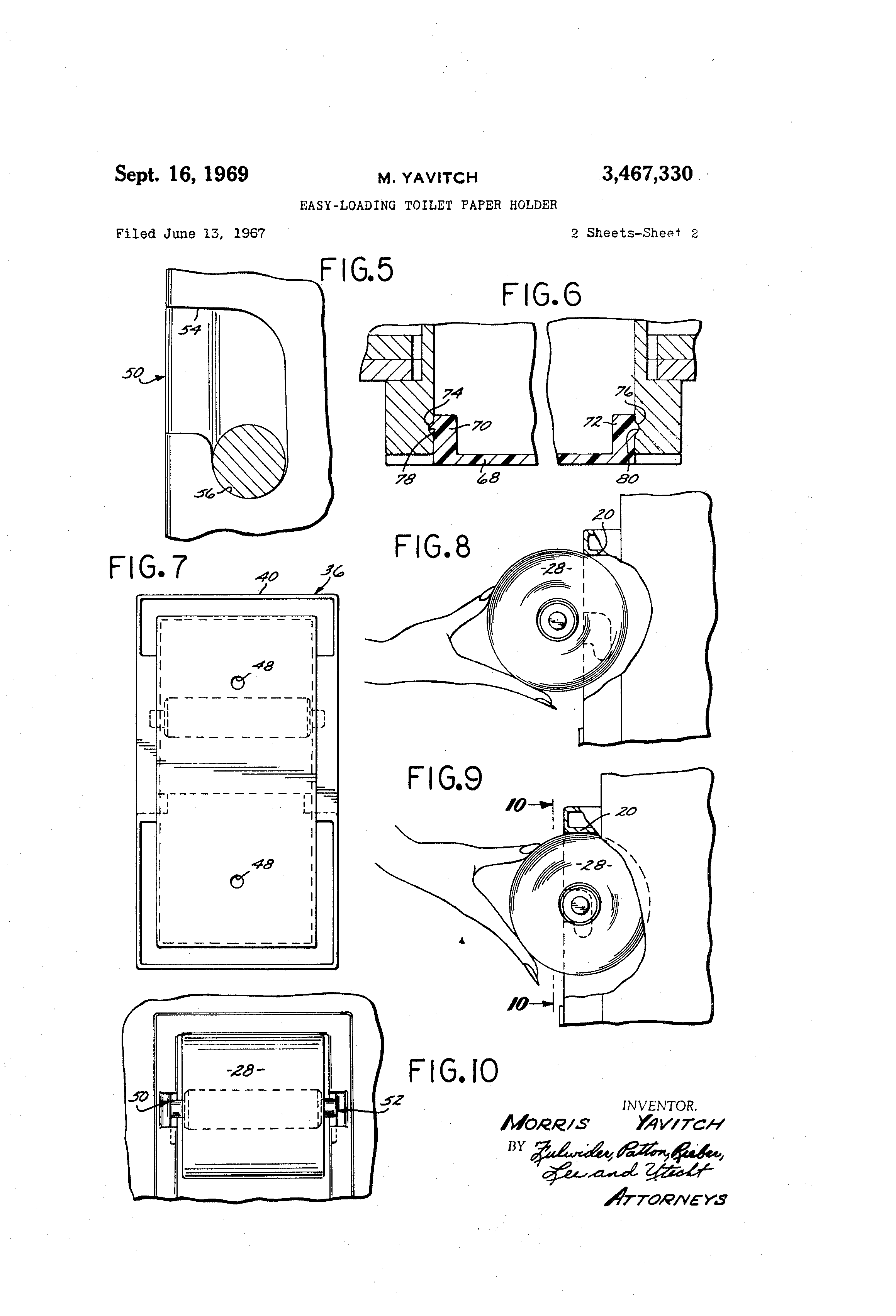 Patent US3467330 Easyloading toilet paper holder Google Patents