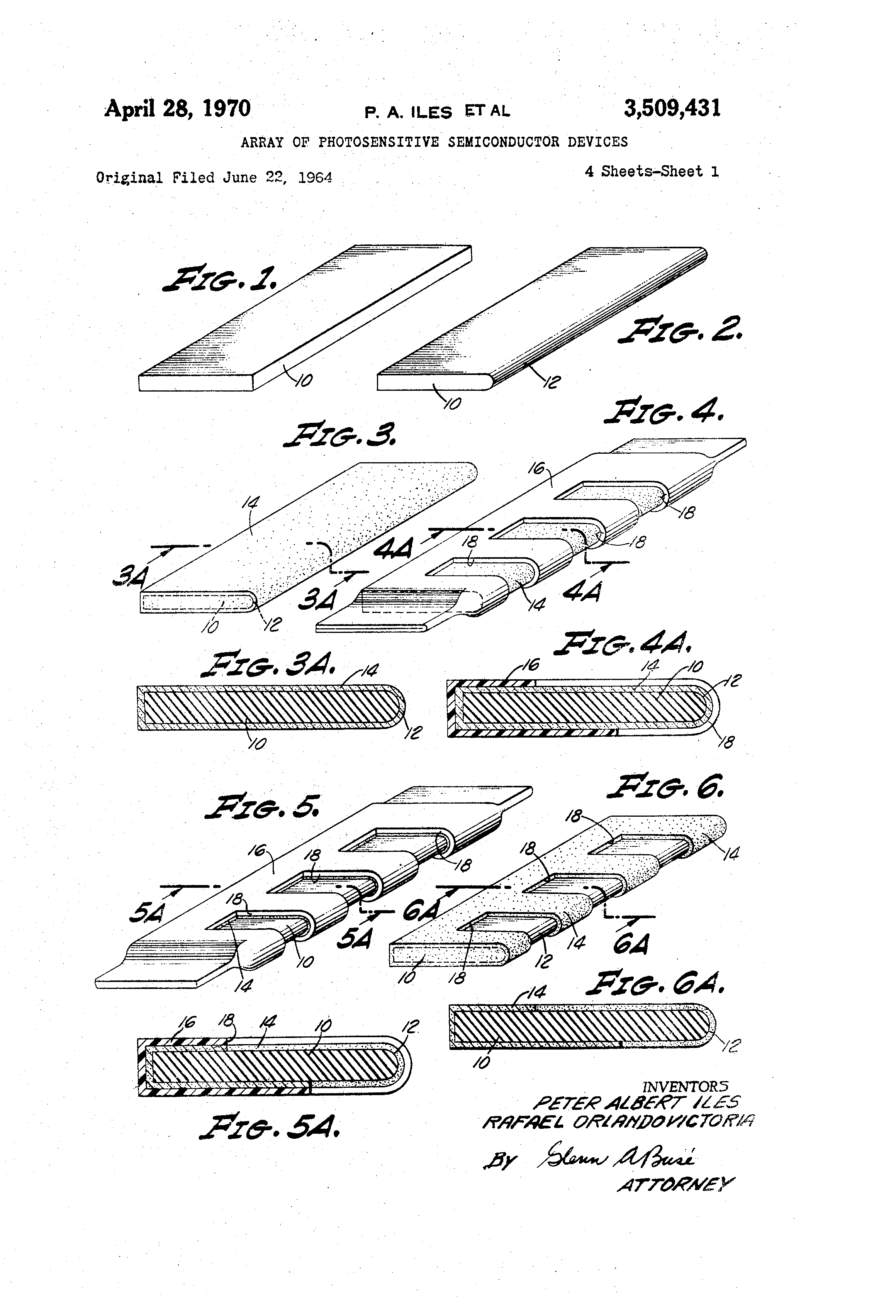 Patent US3509431 Array of photosensitive semiconductor devices