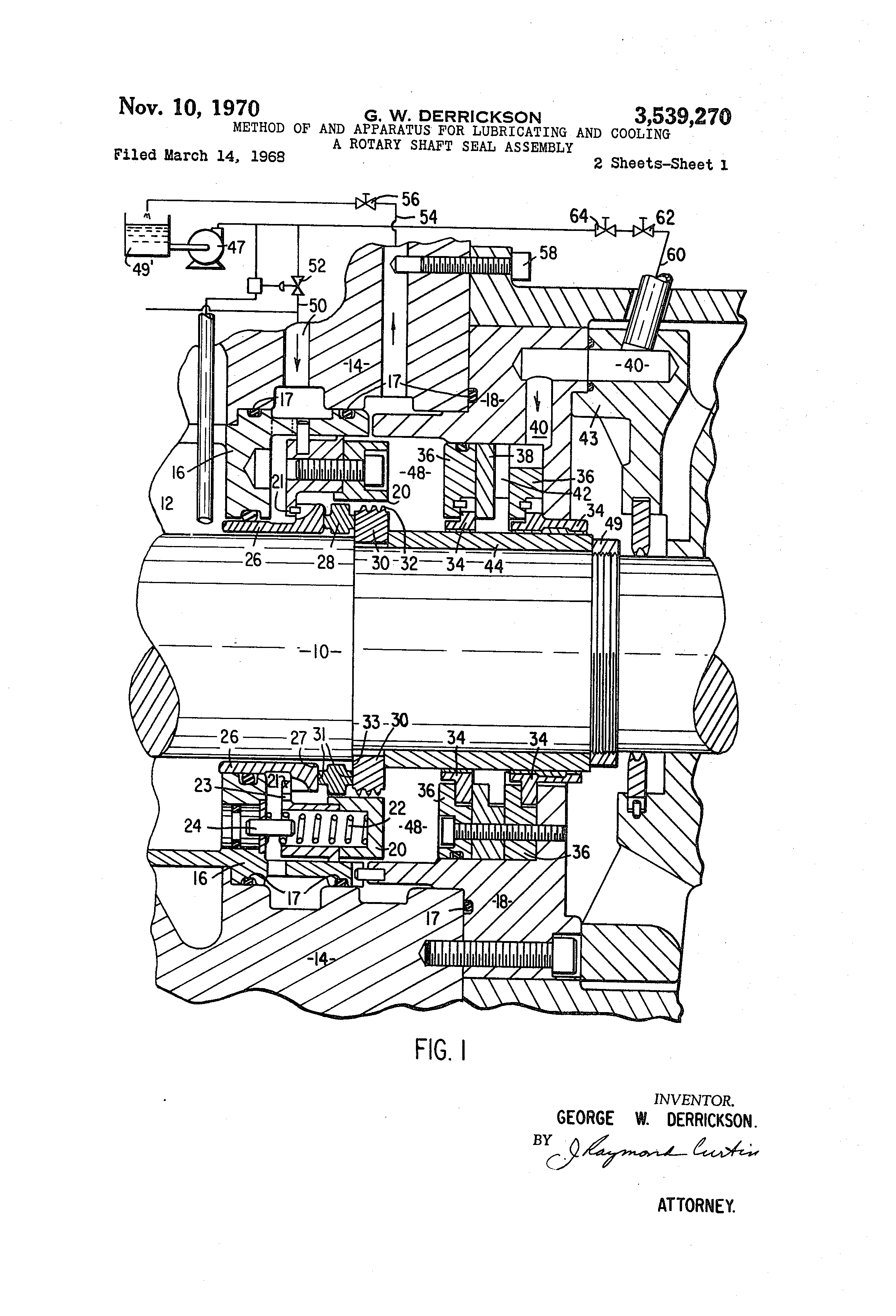 Patent US3539270 Method of and apparatus for lubricating and cooling