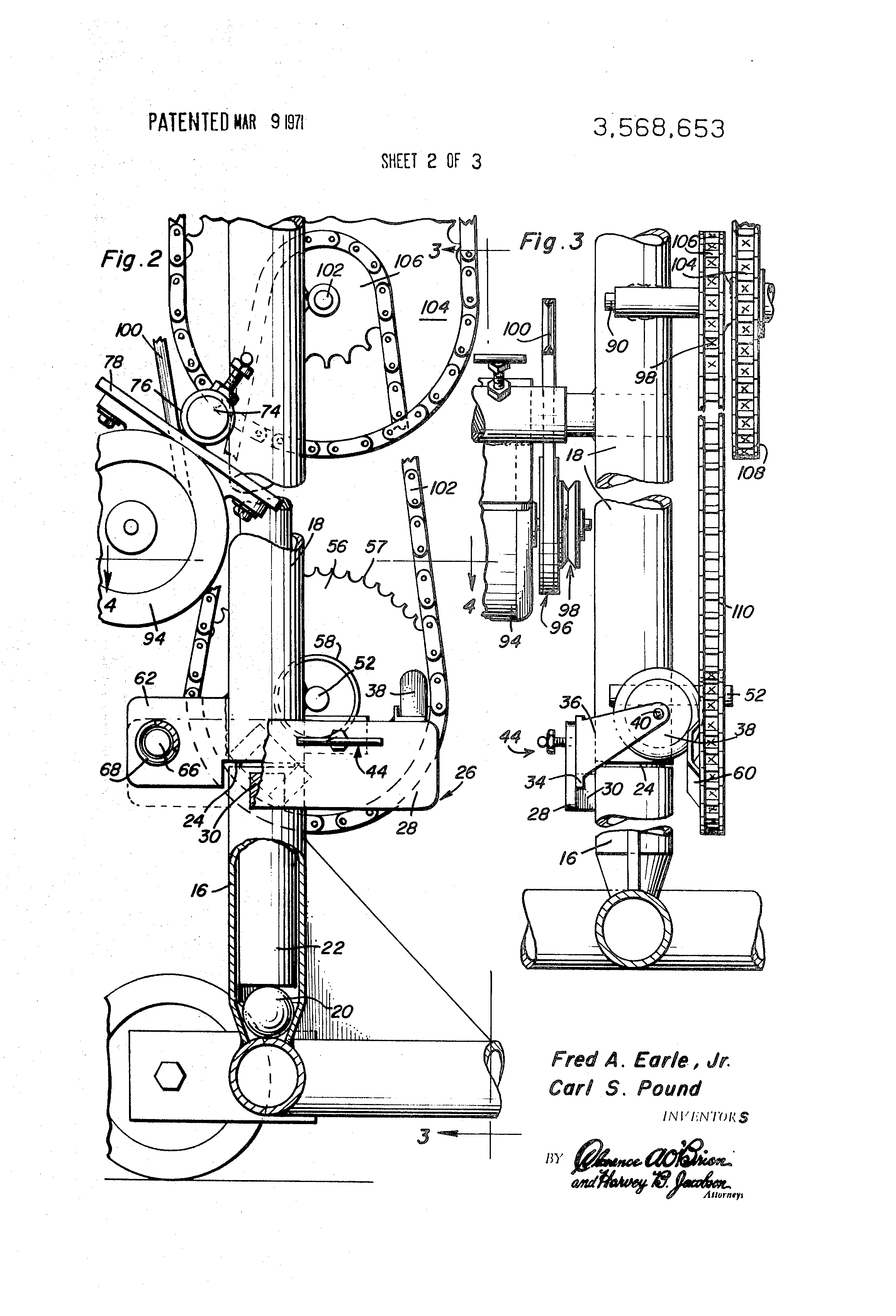 Patent US3568653 Oscillating mechanism for tennis ball throwing