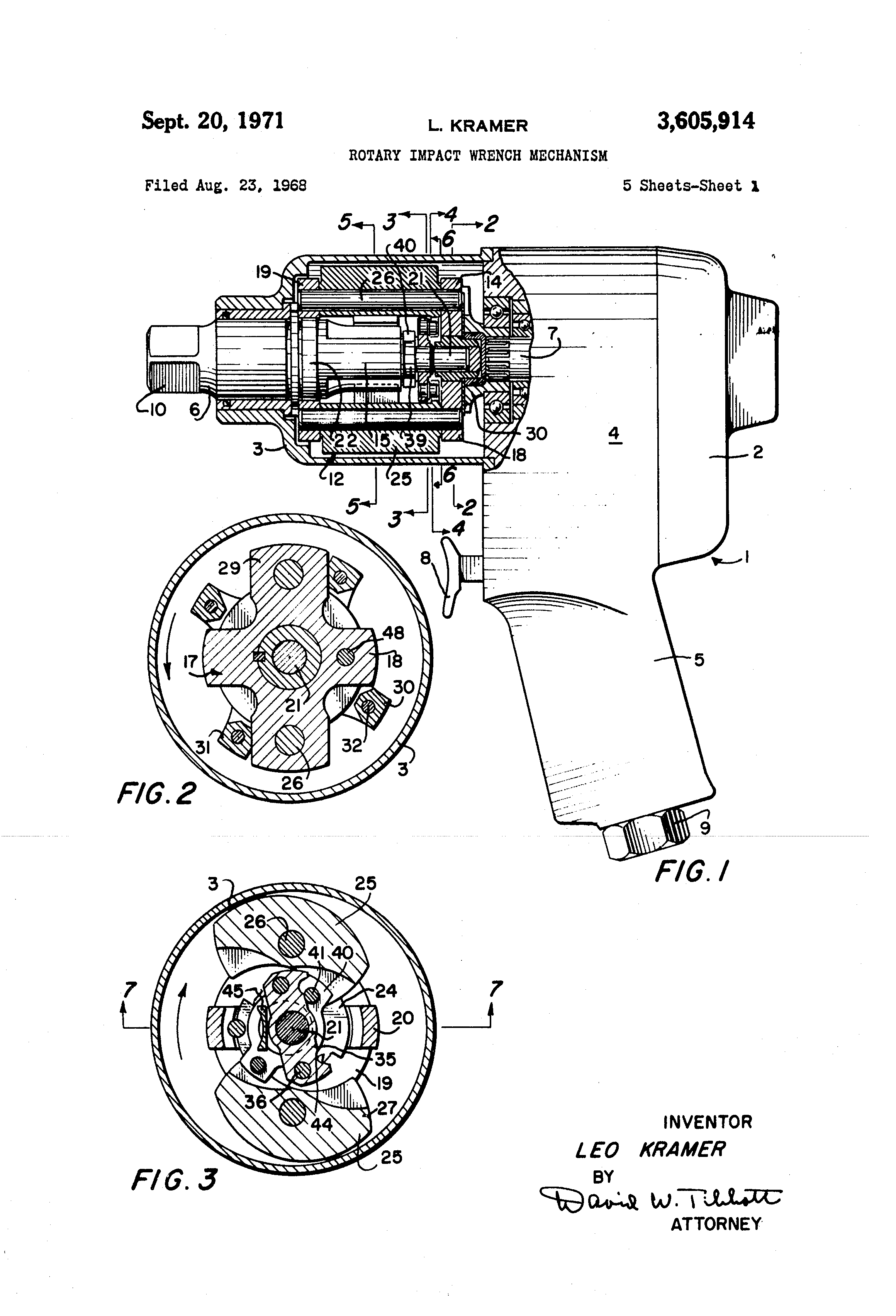 Patent US3605914 Rotary impact wrench mechanism Google Patents