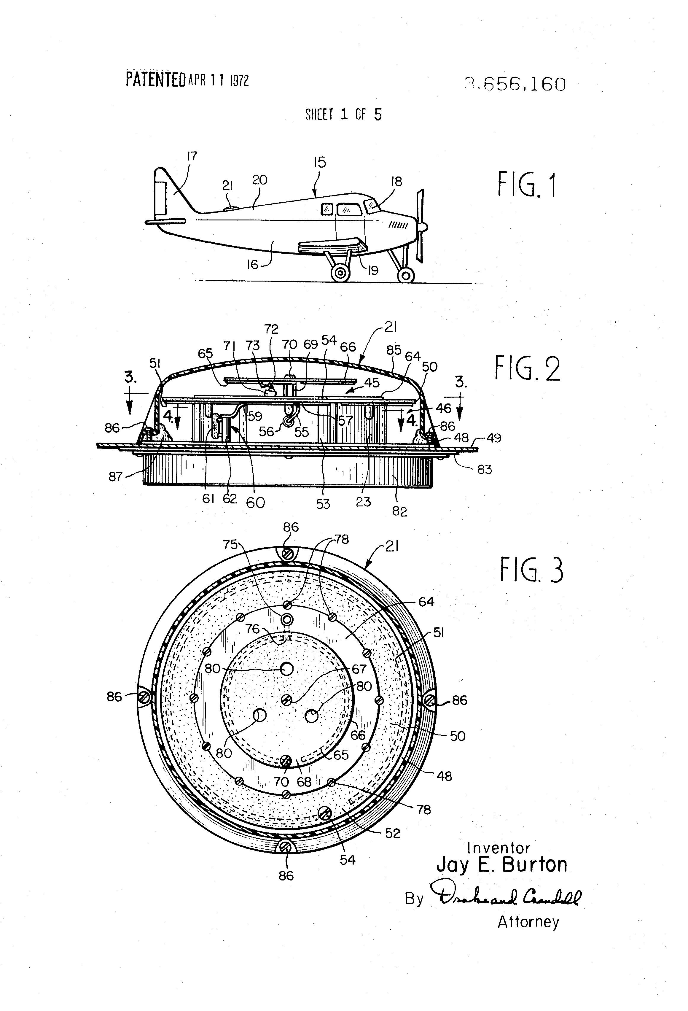 Patent US3656160 Downedaircraft radio locatorbeacon employing