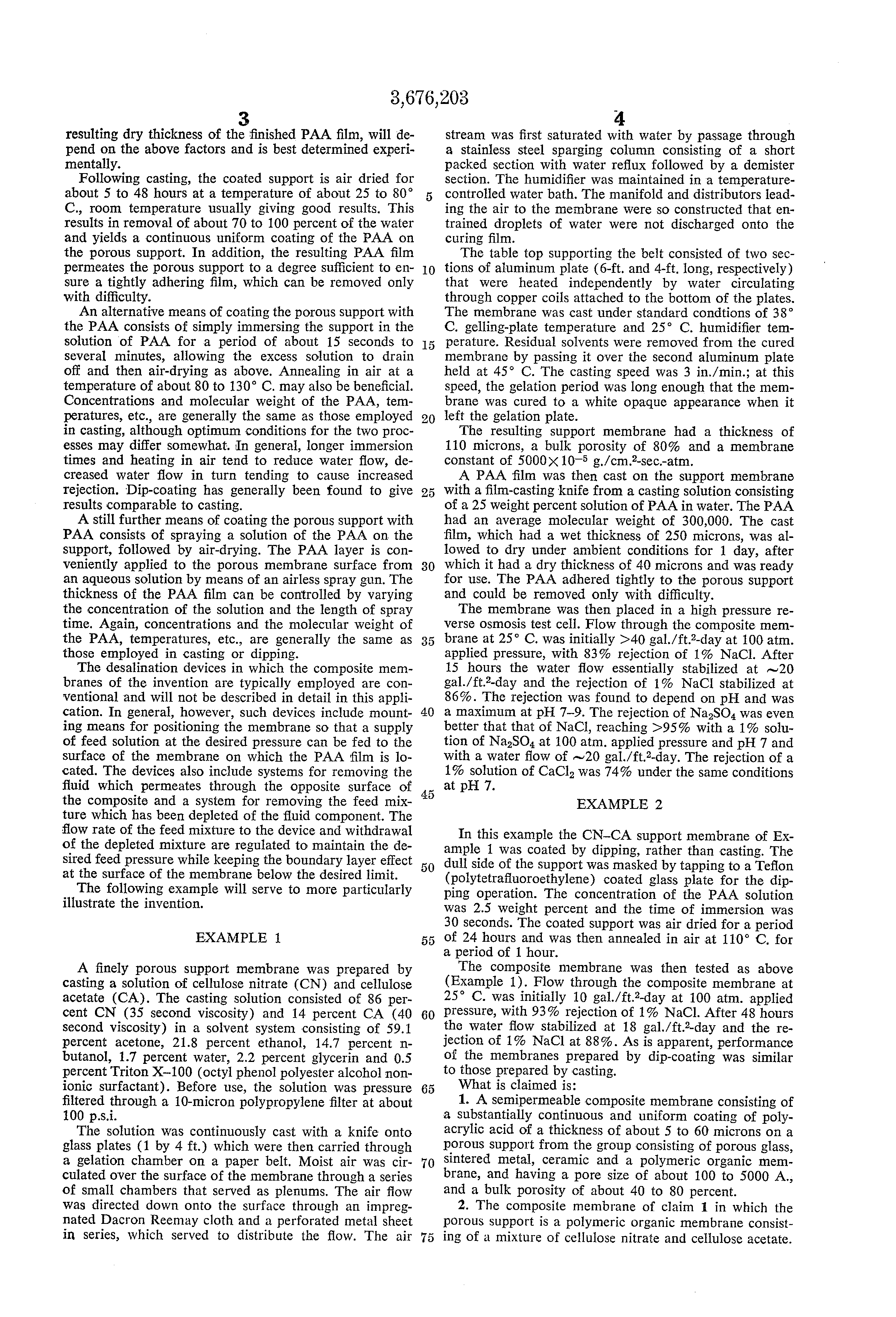 semipermeable membranes