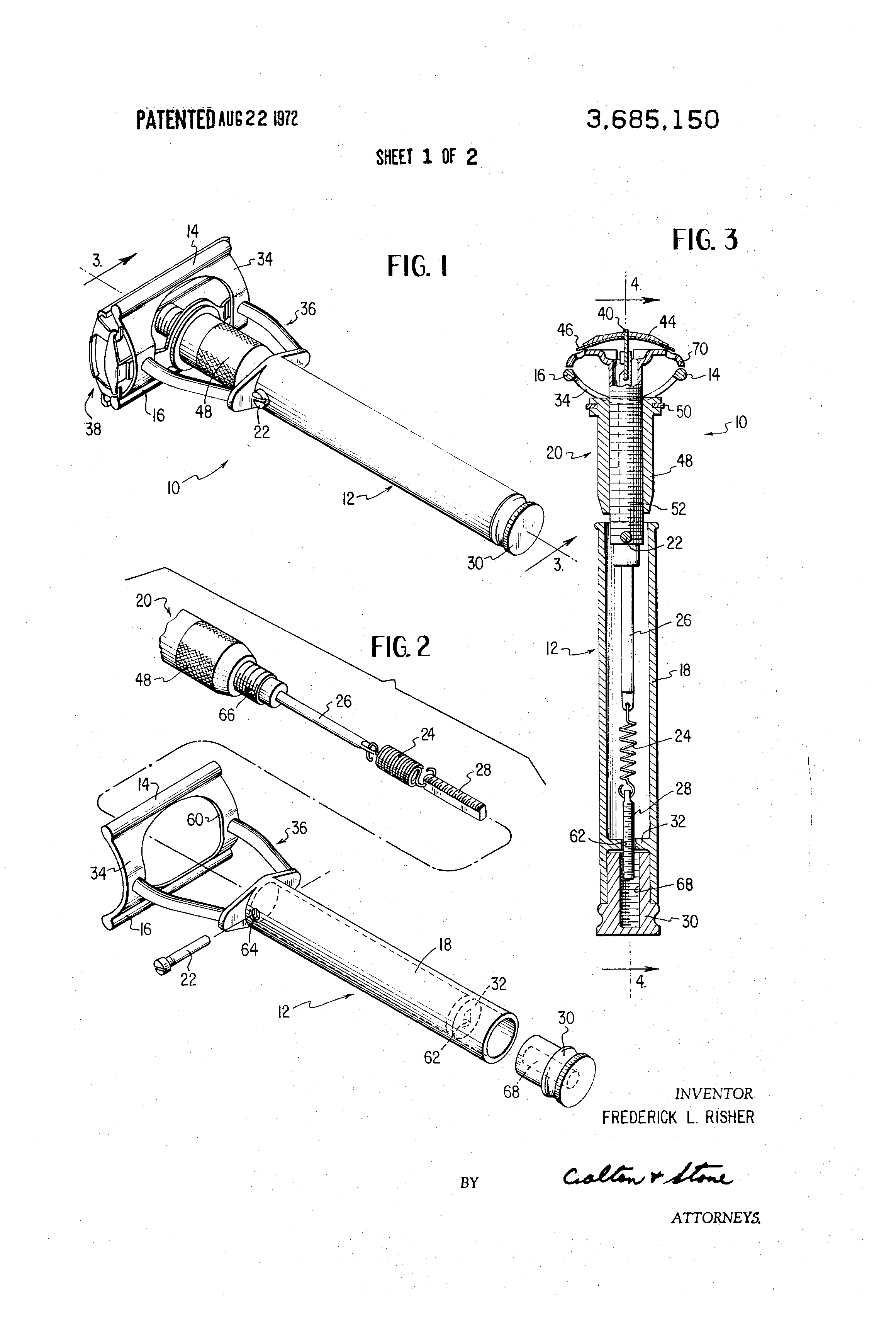 Patent US3685150 Double edge safety razor embodying flexible blade