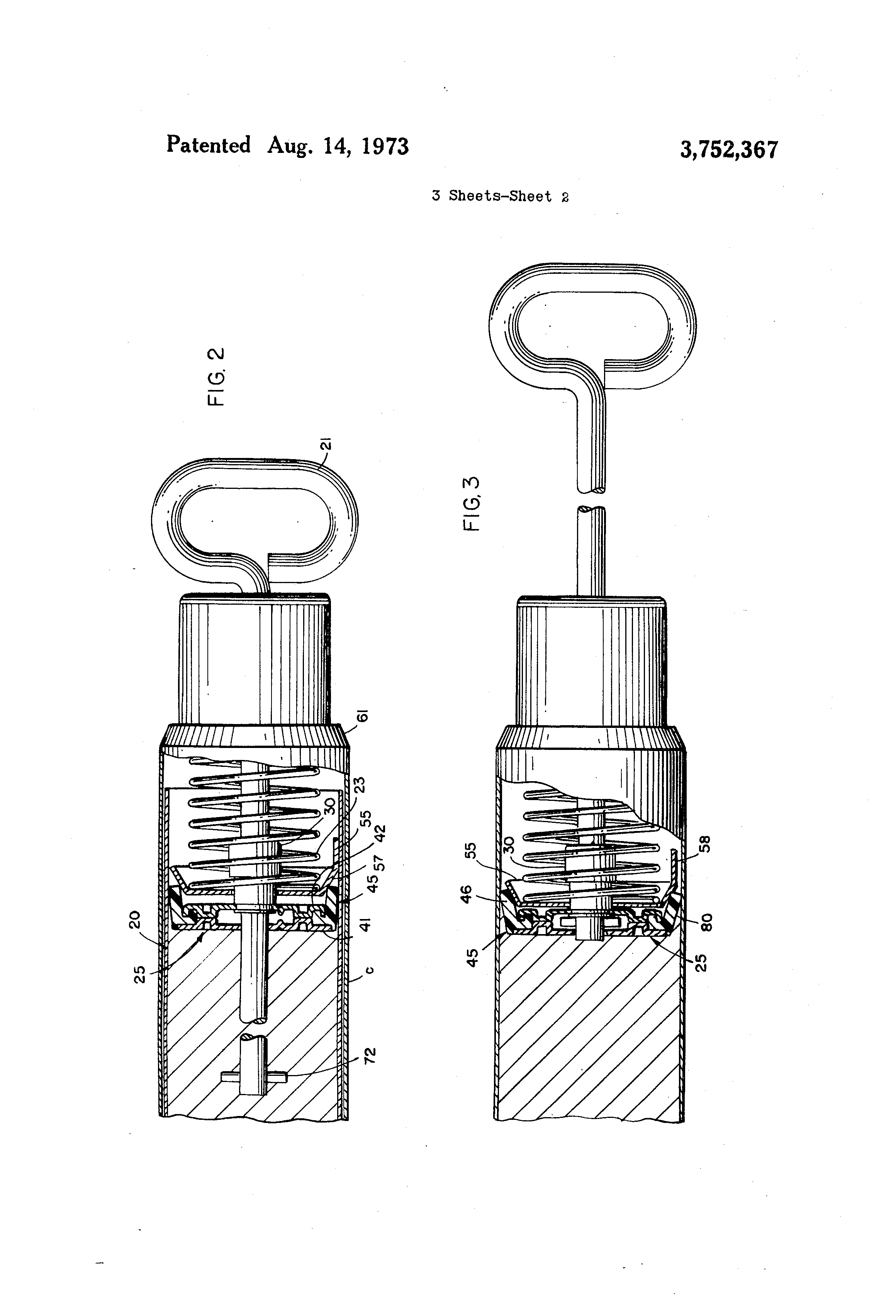 Patent US3752367 Plunger assembly for handoperated grease gun