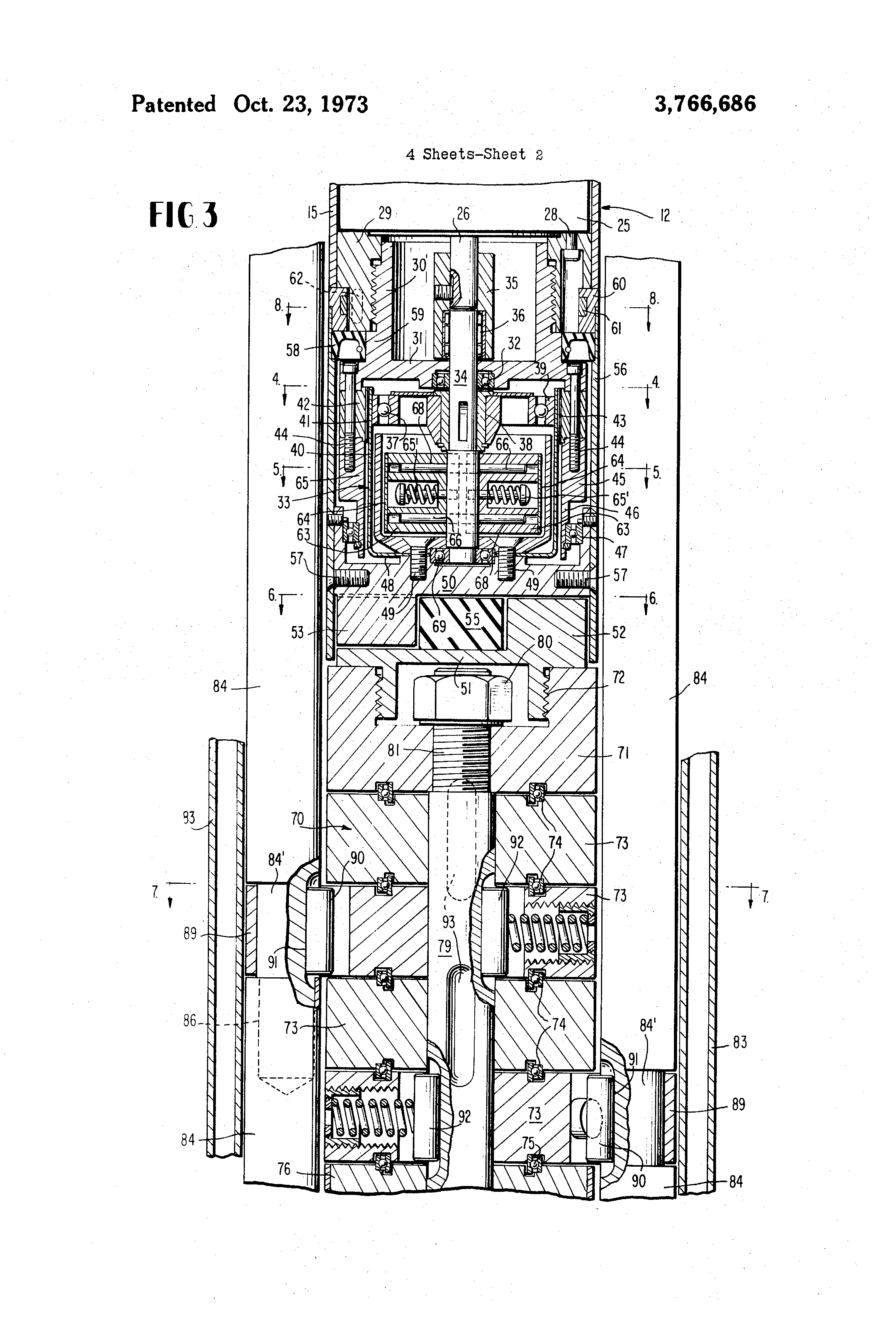 Patent US3766686 Revolving door operating and speed control mechanism