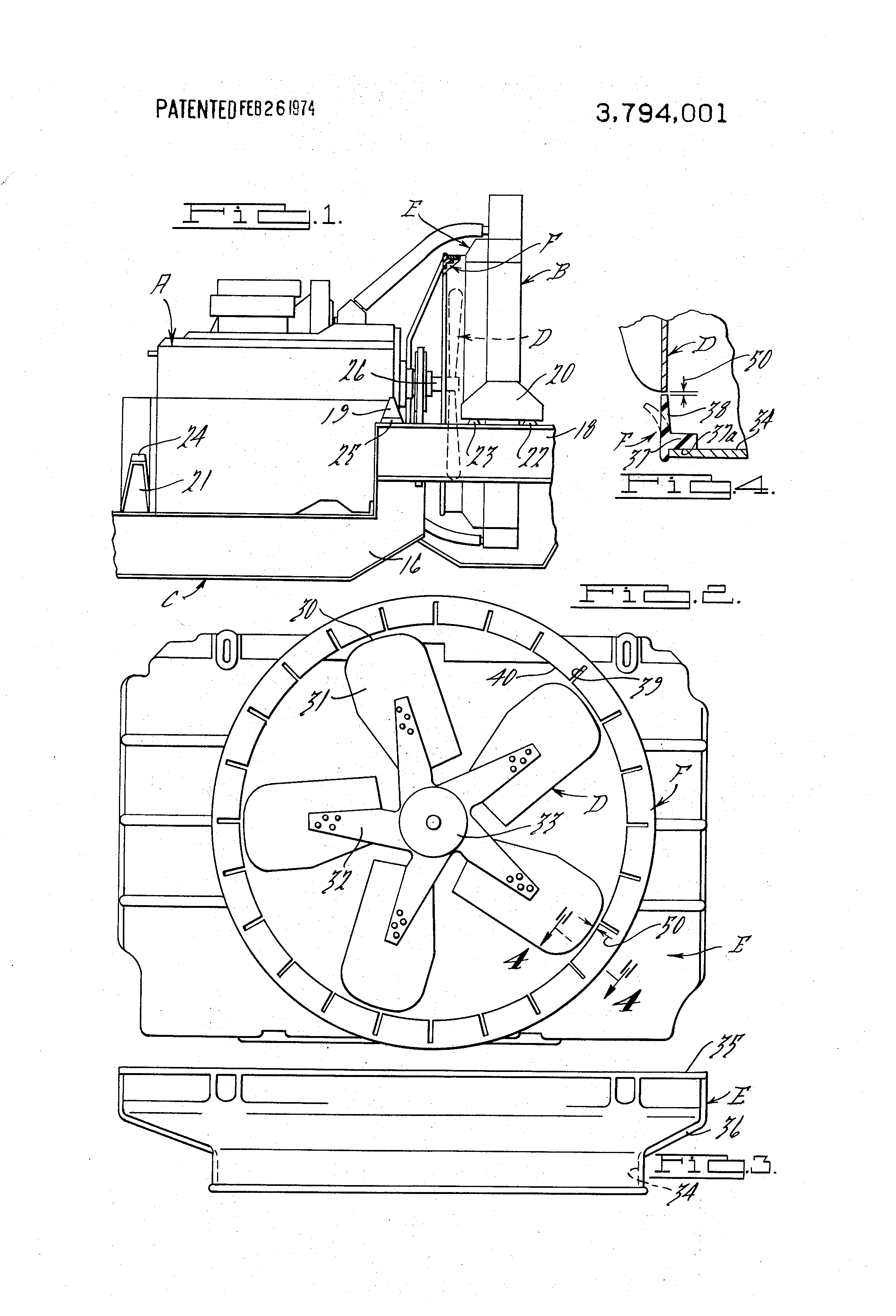 Patent US3794001 Variable tip clearance engine cooling fan shroud Google Patents