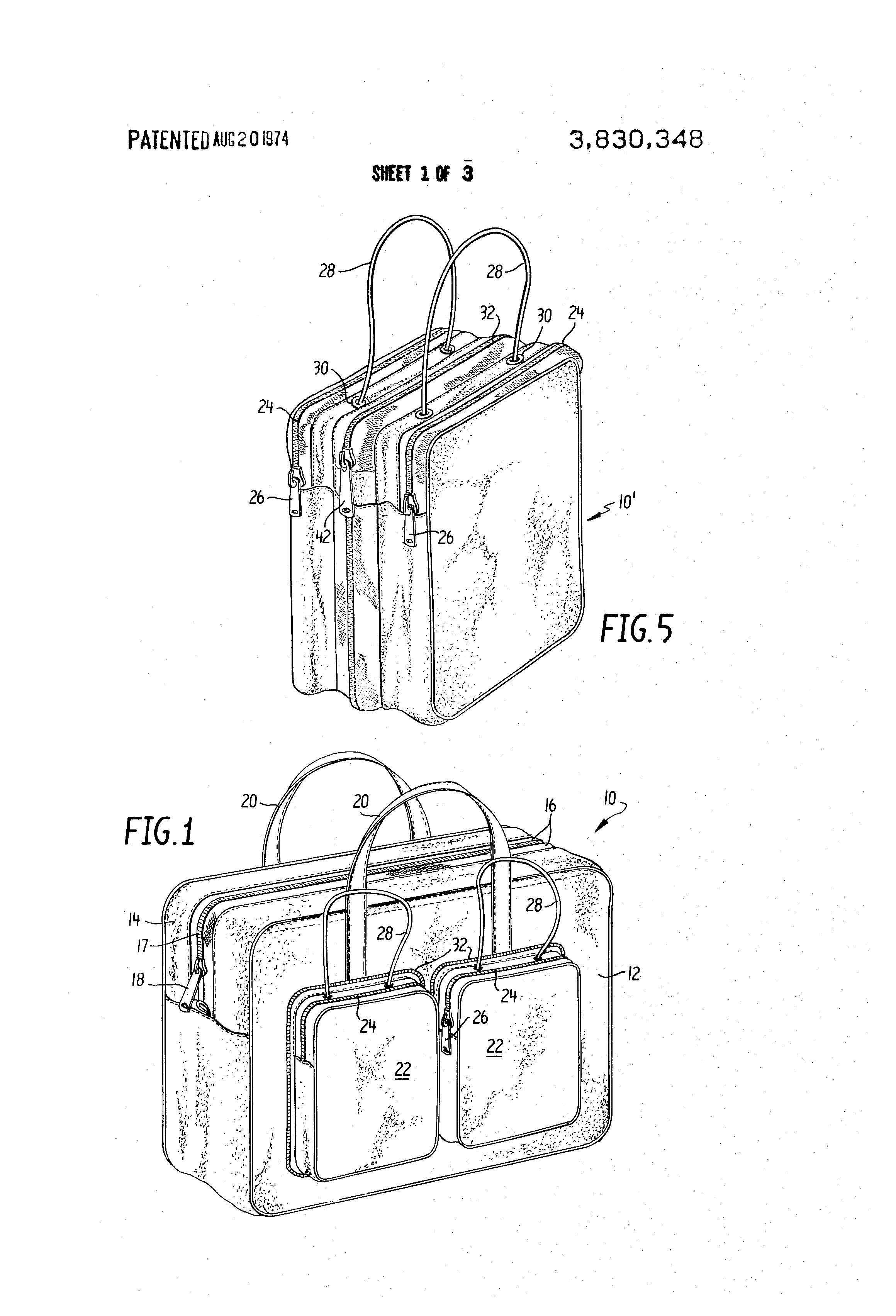 Patent US3830348 Collapsible luggage Google Patents