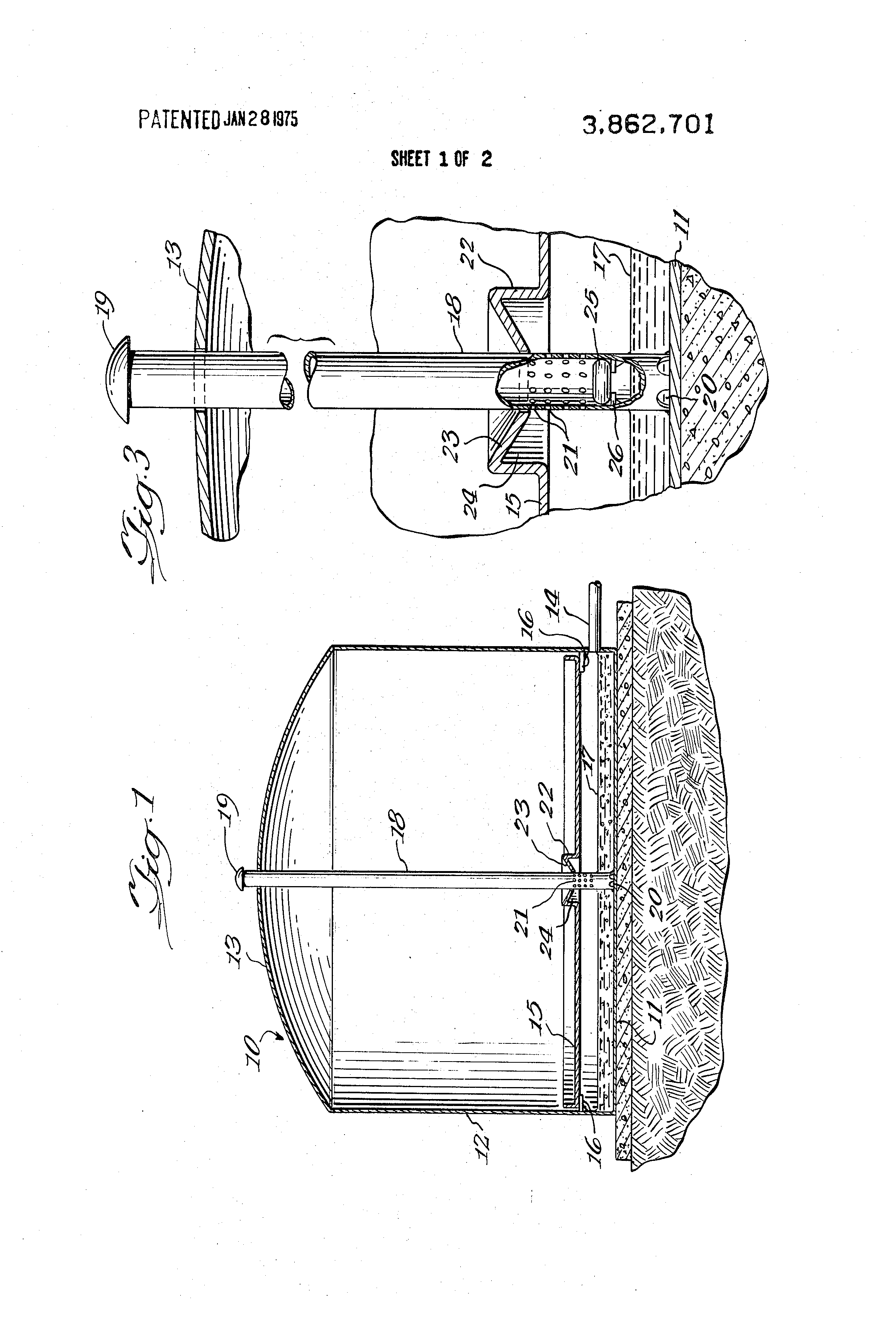 Patent US3862701 Automatic bleeder vent for covered floating roof
