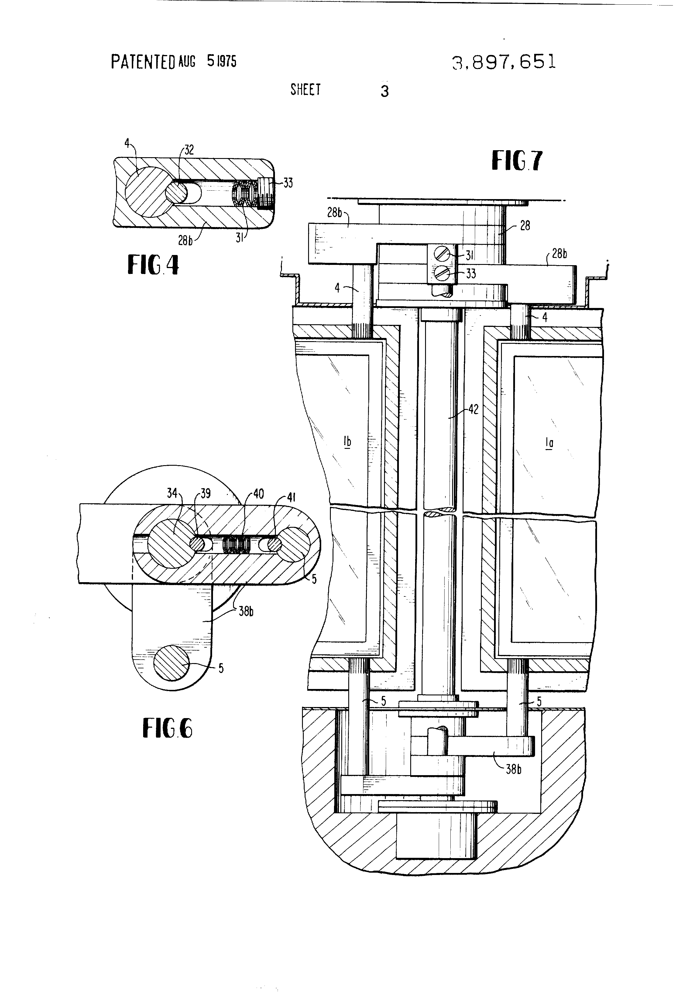 Patent US3897651 Revolving door speed control and hanger mechanism