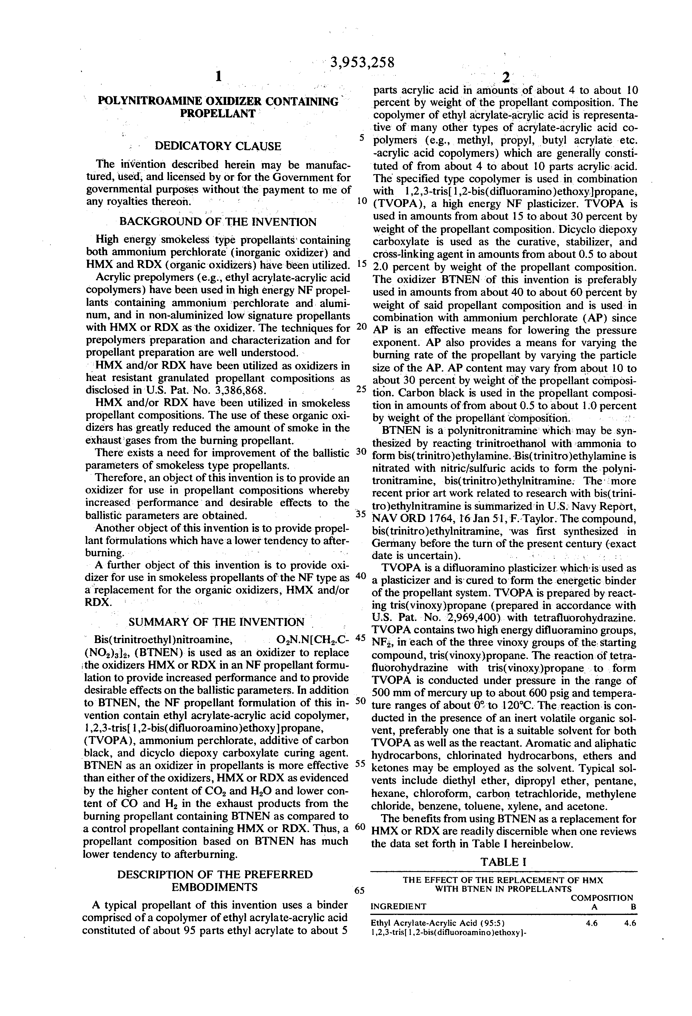 polynitroamine oxidizer containing propellant