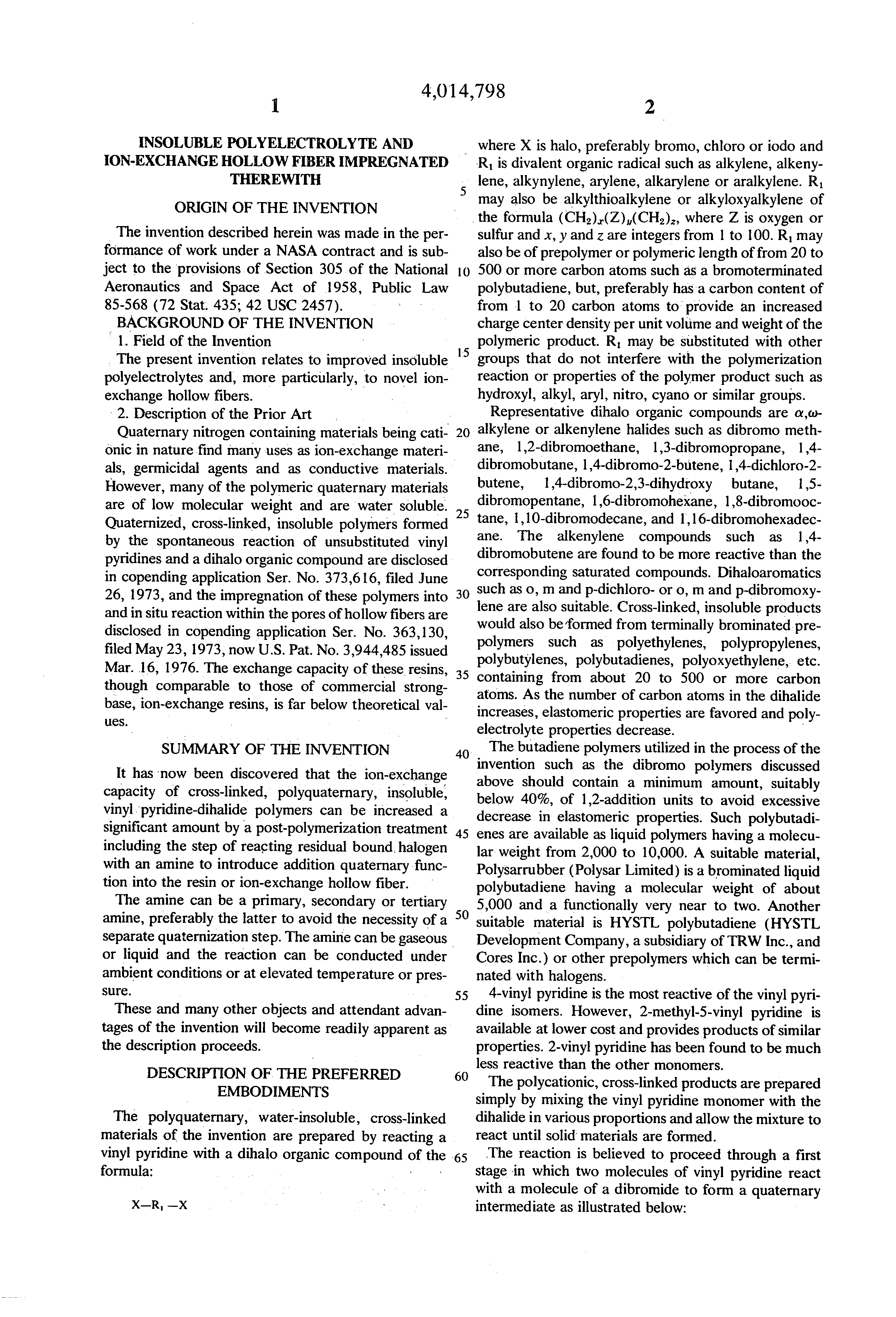 insoluble polyelectrolyte and ion-exchange hollow fiber