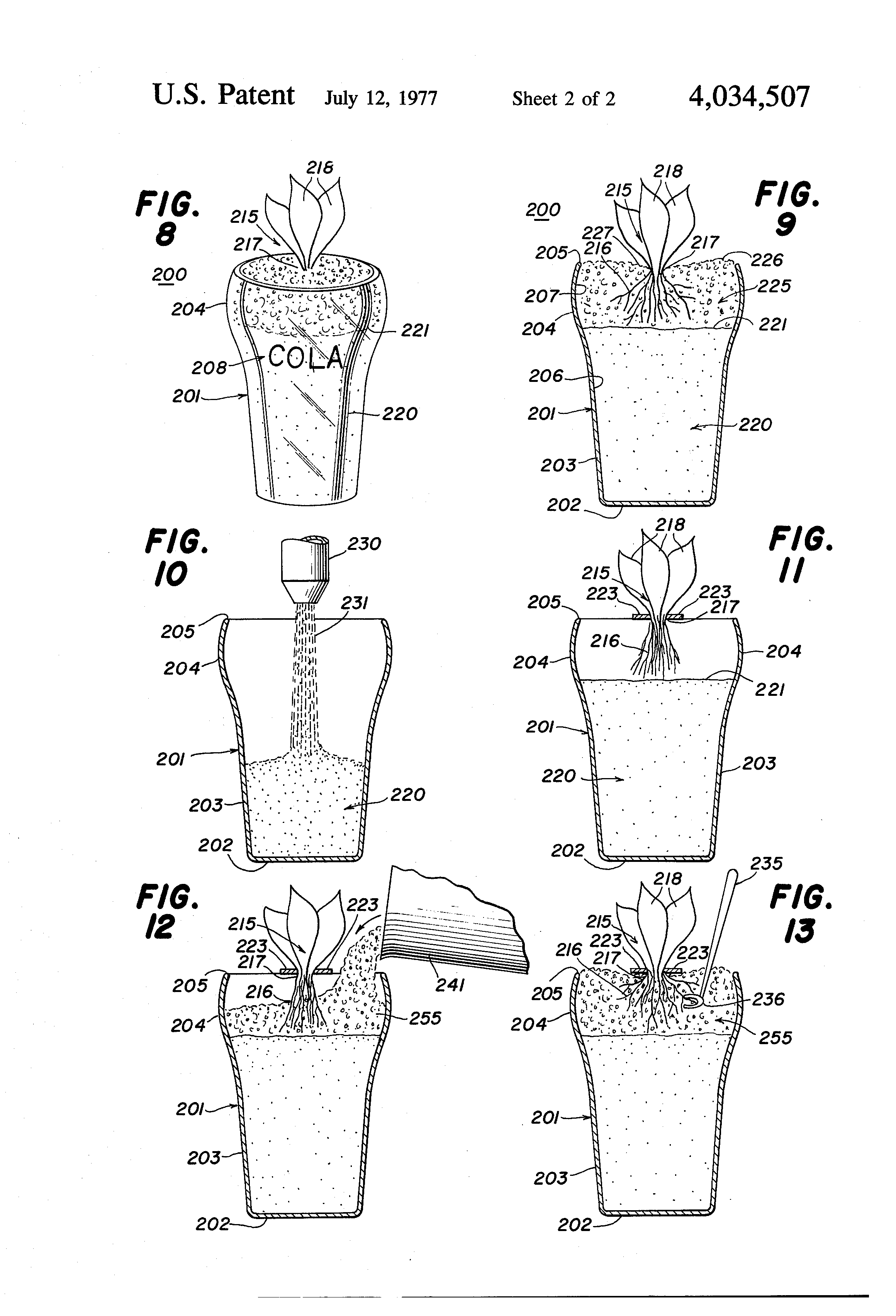 potted plant assembly with growing plant therein
