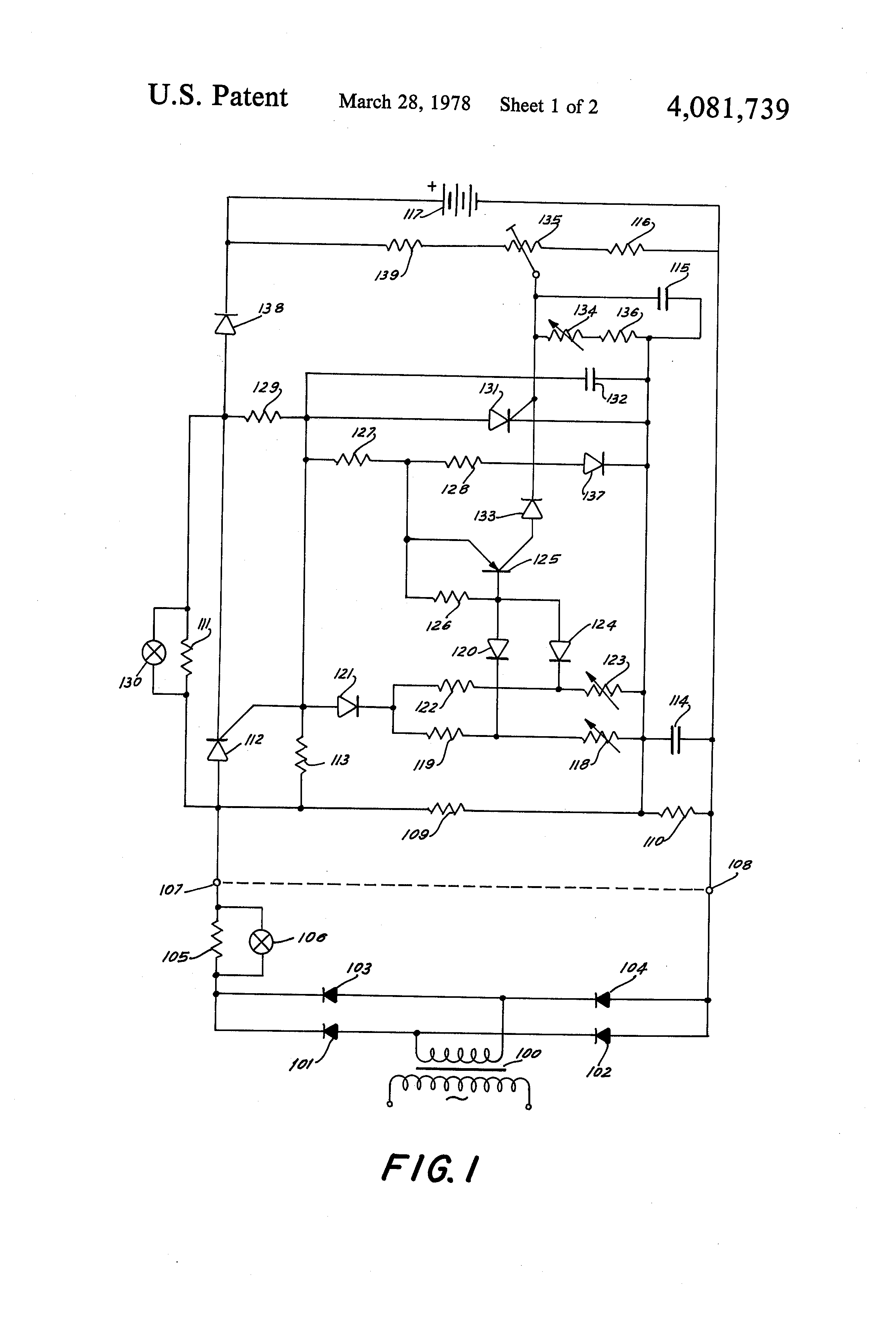 Patent US4081739 - Circuit for quick charging of batteries - Google Patents