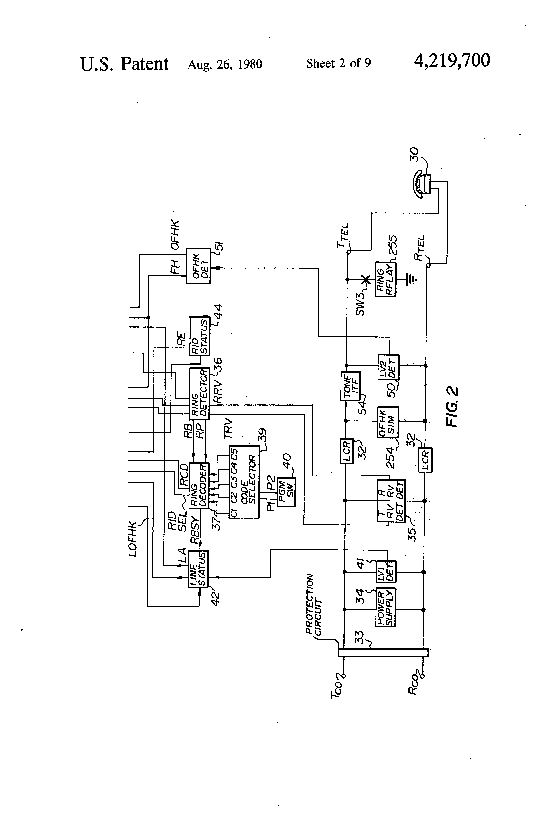 专利us4219700 - partyline subscriber interface circuit - google