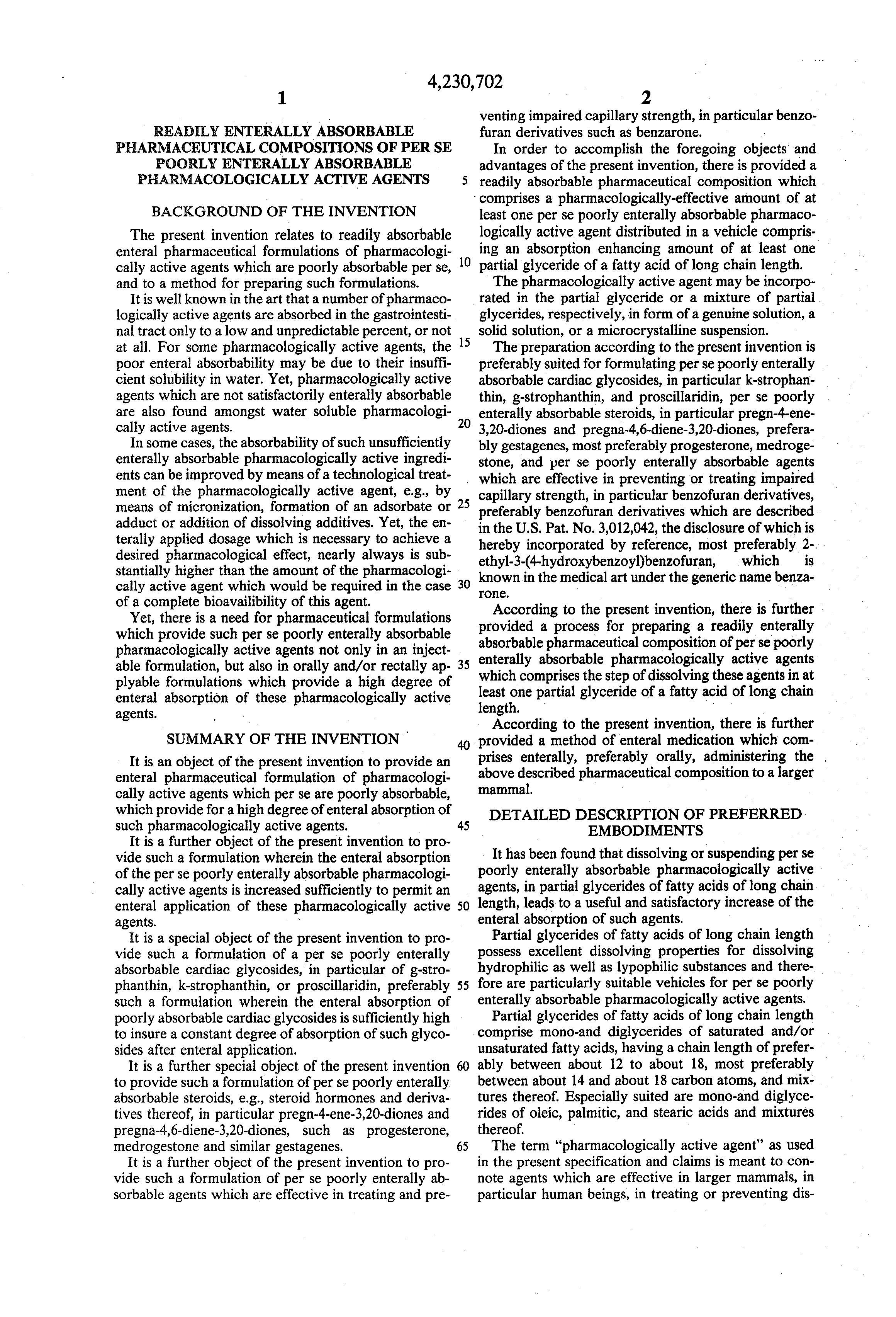 readily enterally absorbable pharmaceutical compositions of per