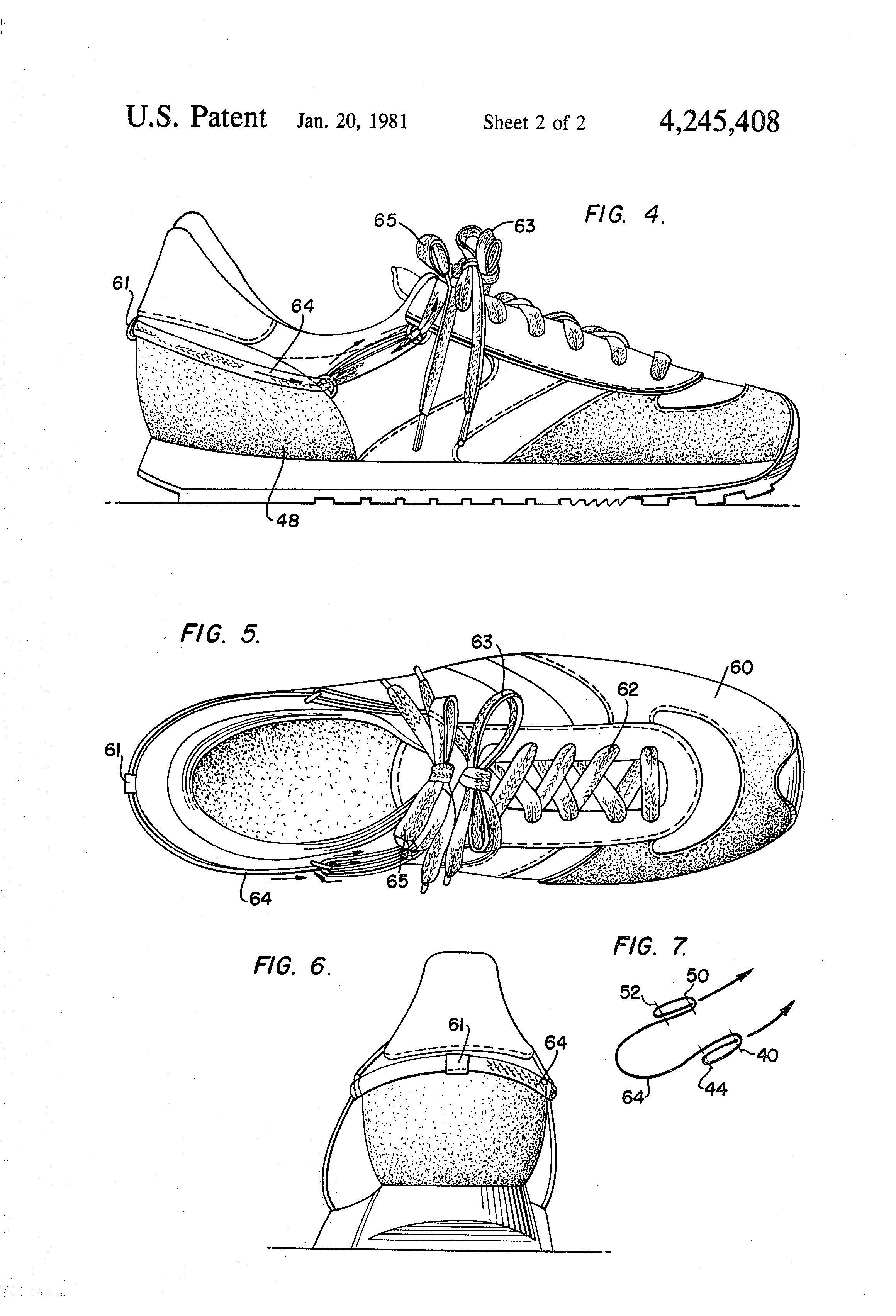 Patent US4245408 Athletic shoe Google Patents