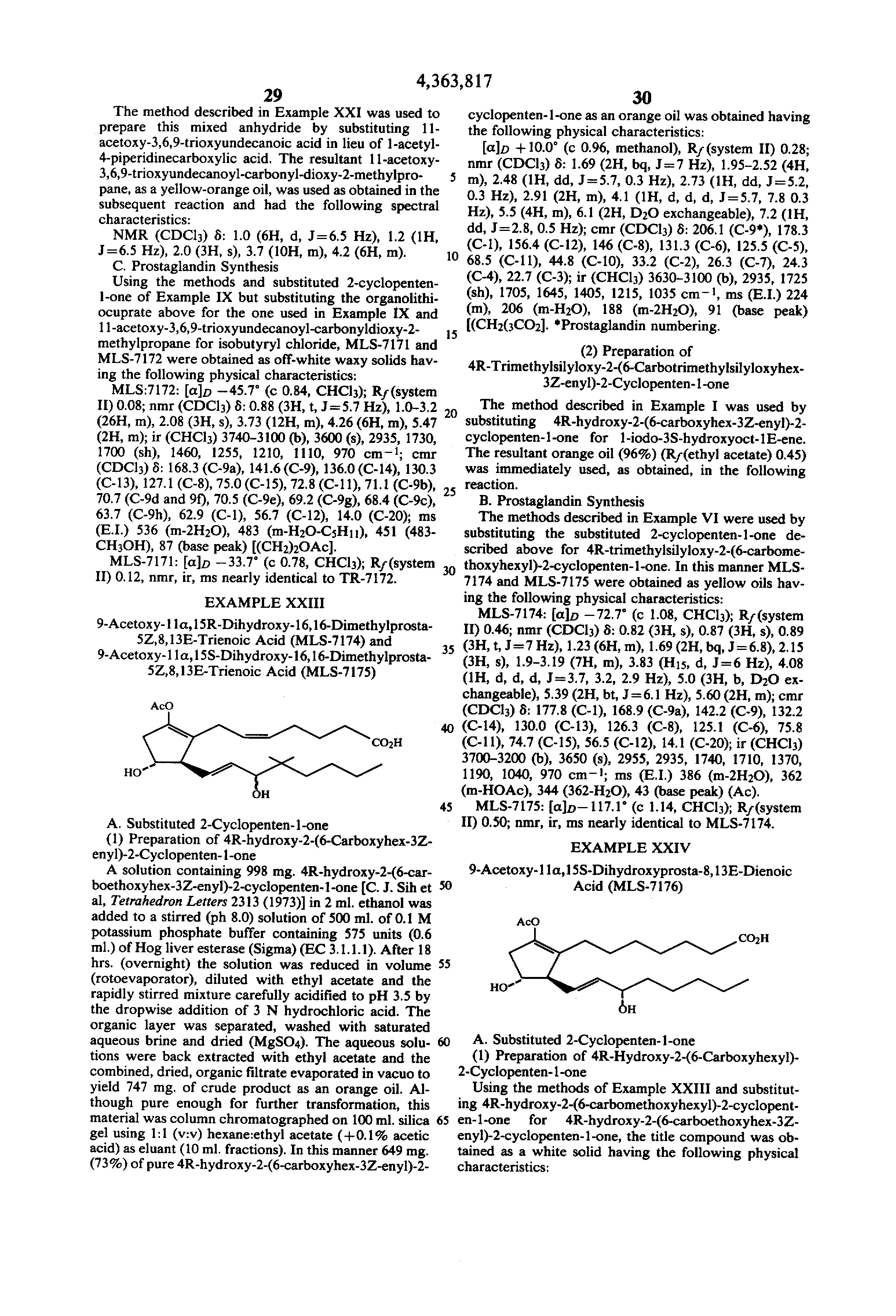 enol acylate analogs of e1 and e2 prostaglandins