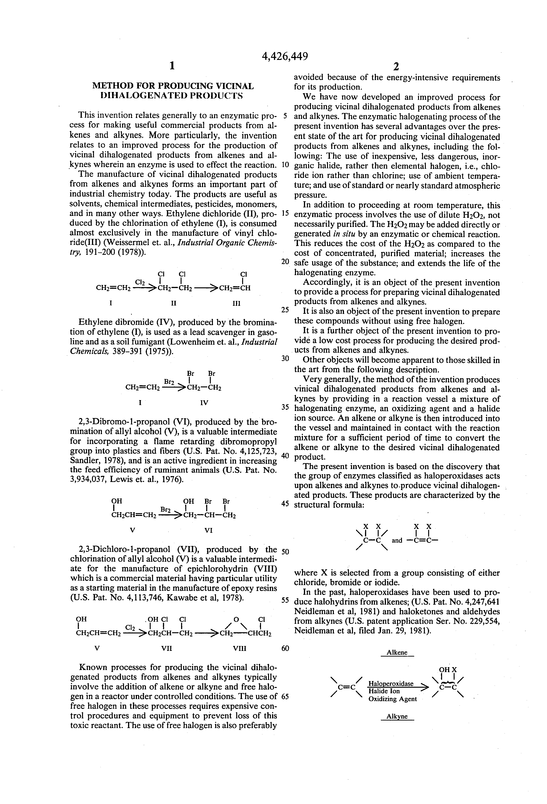 method for producing vicinal dihalogenated products
