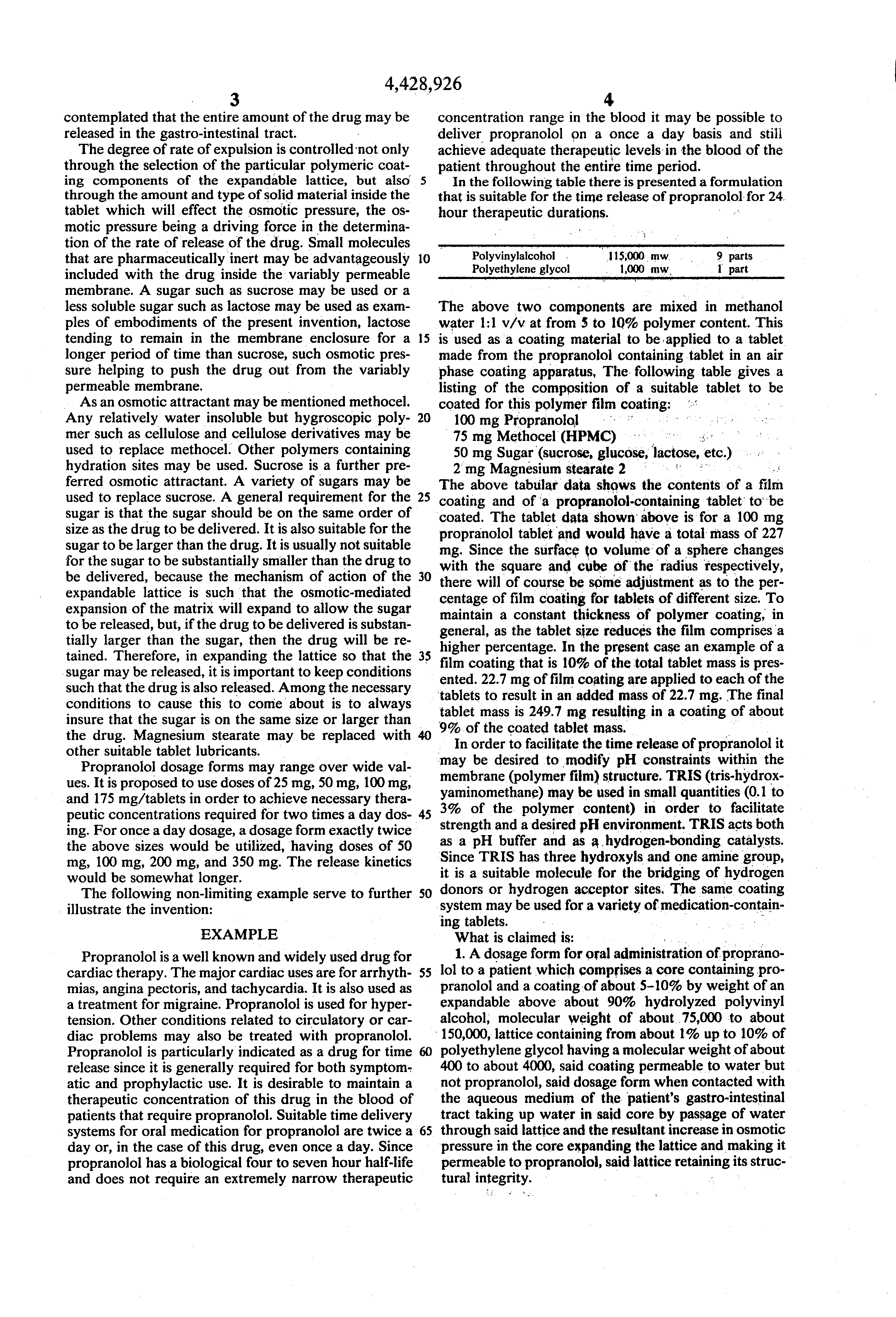 Propranolol La Dosage Forms