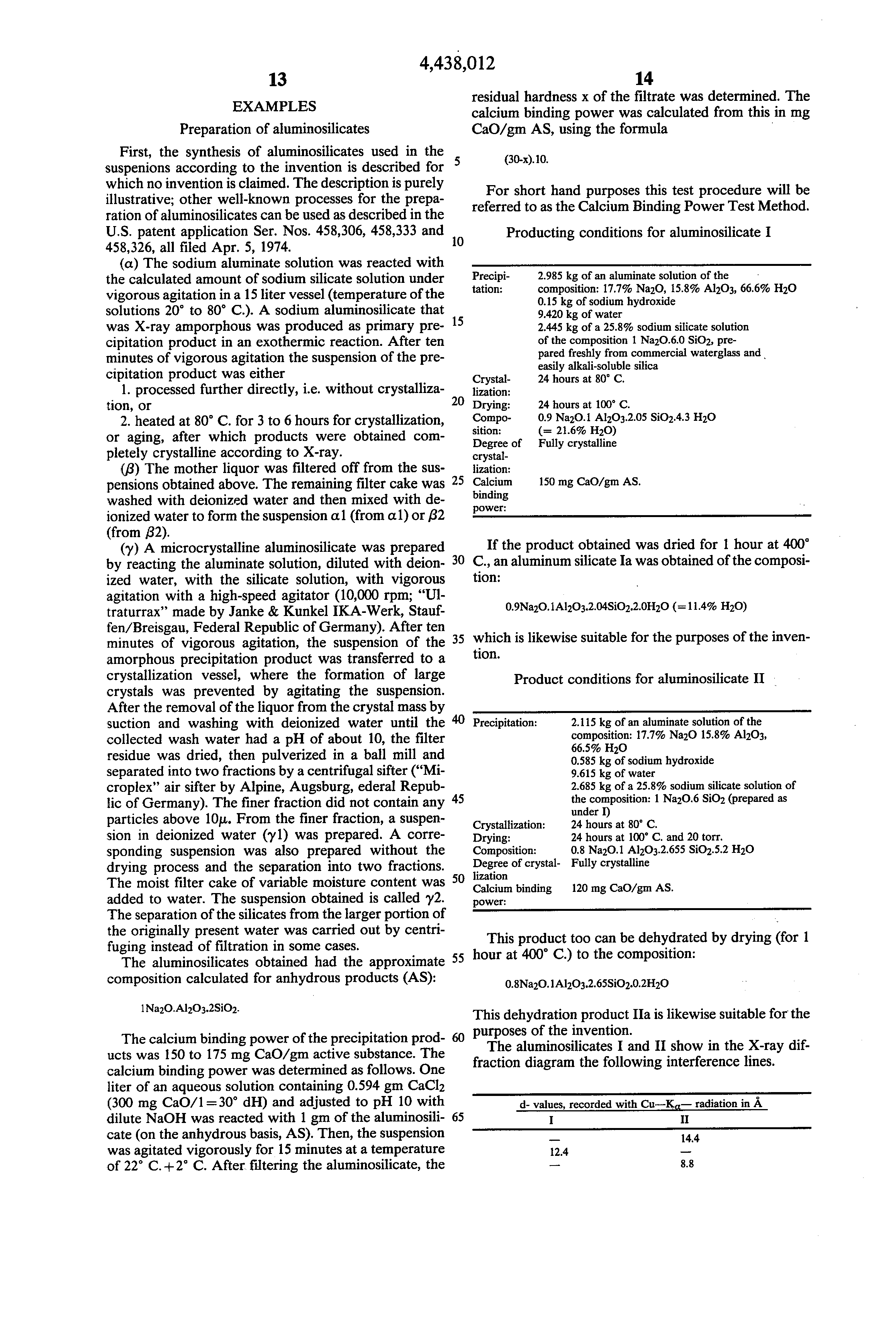 stable aqueous suspension of water-insoluble, calcium-binding