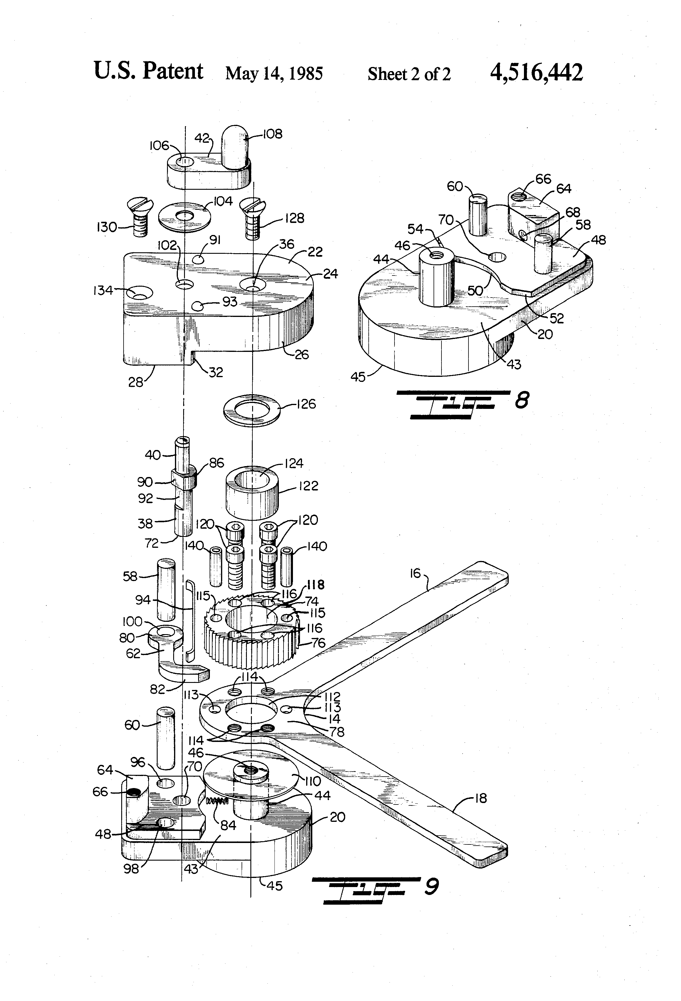 Patent US4516442 Ratchet device Google Patents