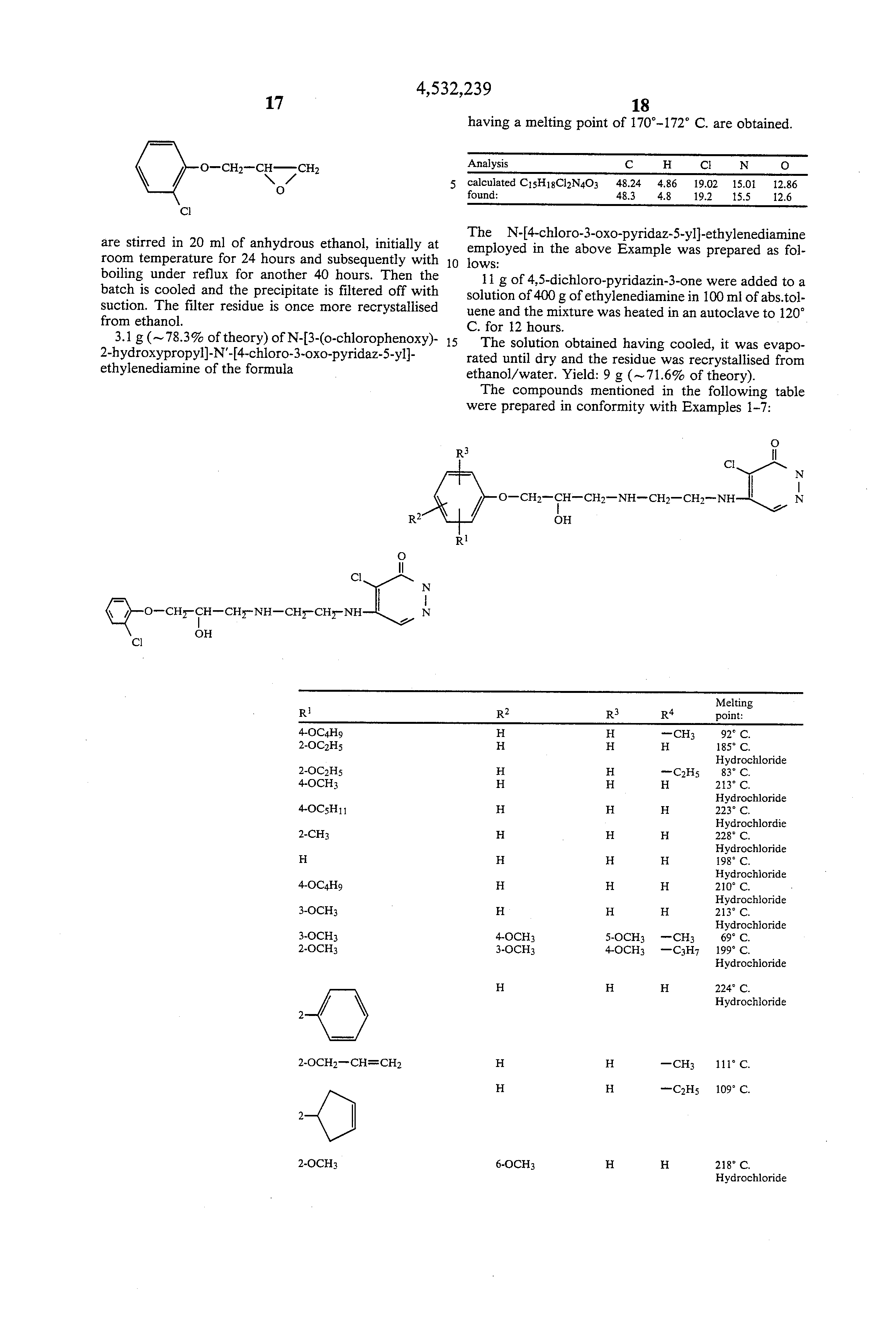 n-phenoxypropanol-n-pyridazinyl ethylendiamines as β-receptor