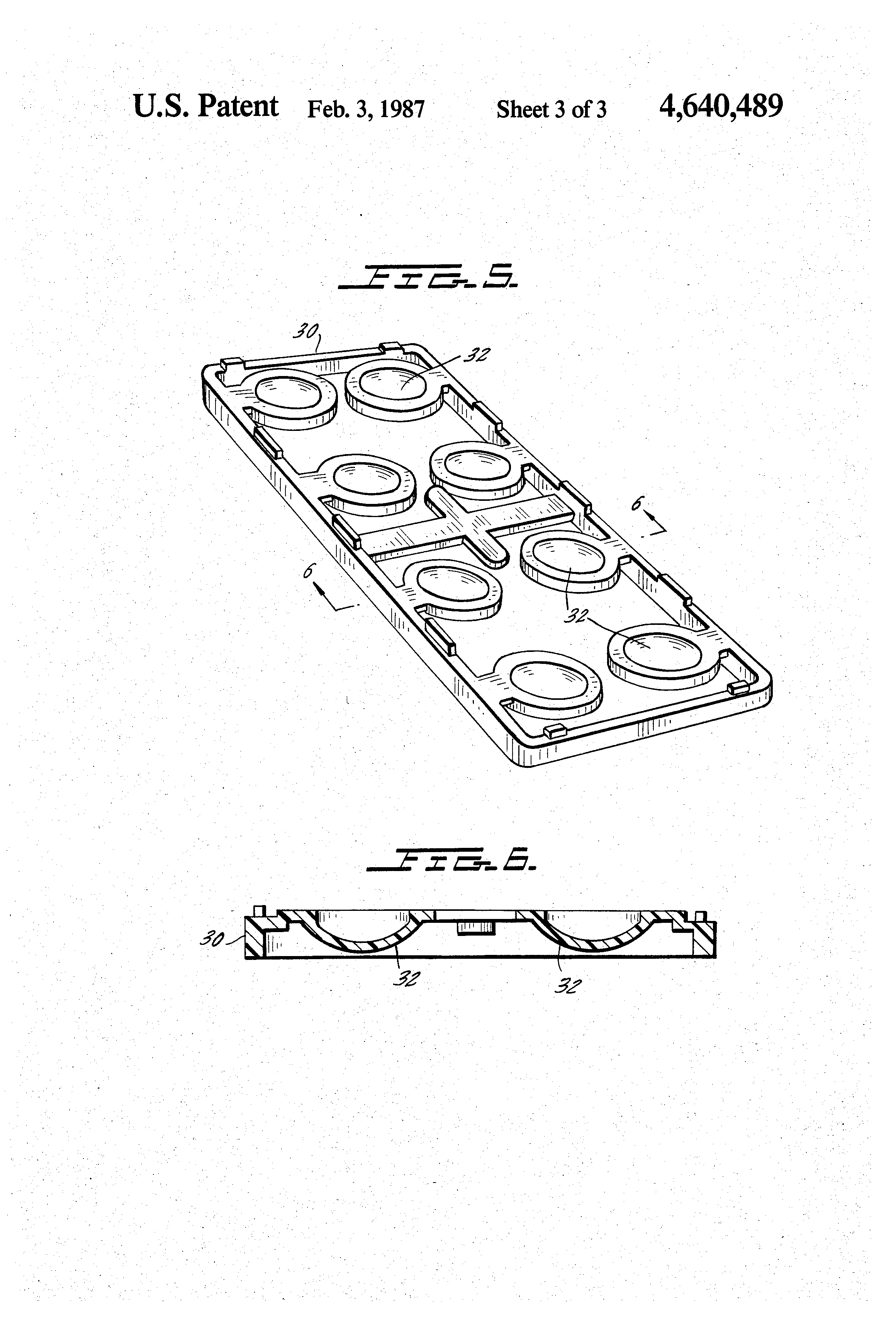 Patent US4640489 Mold for making contact lenses, either the male or