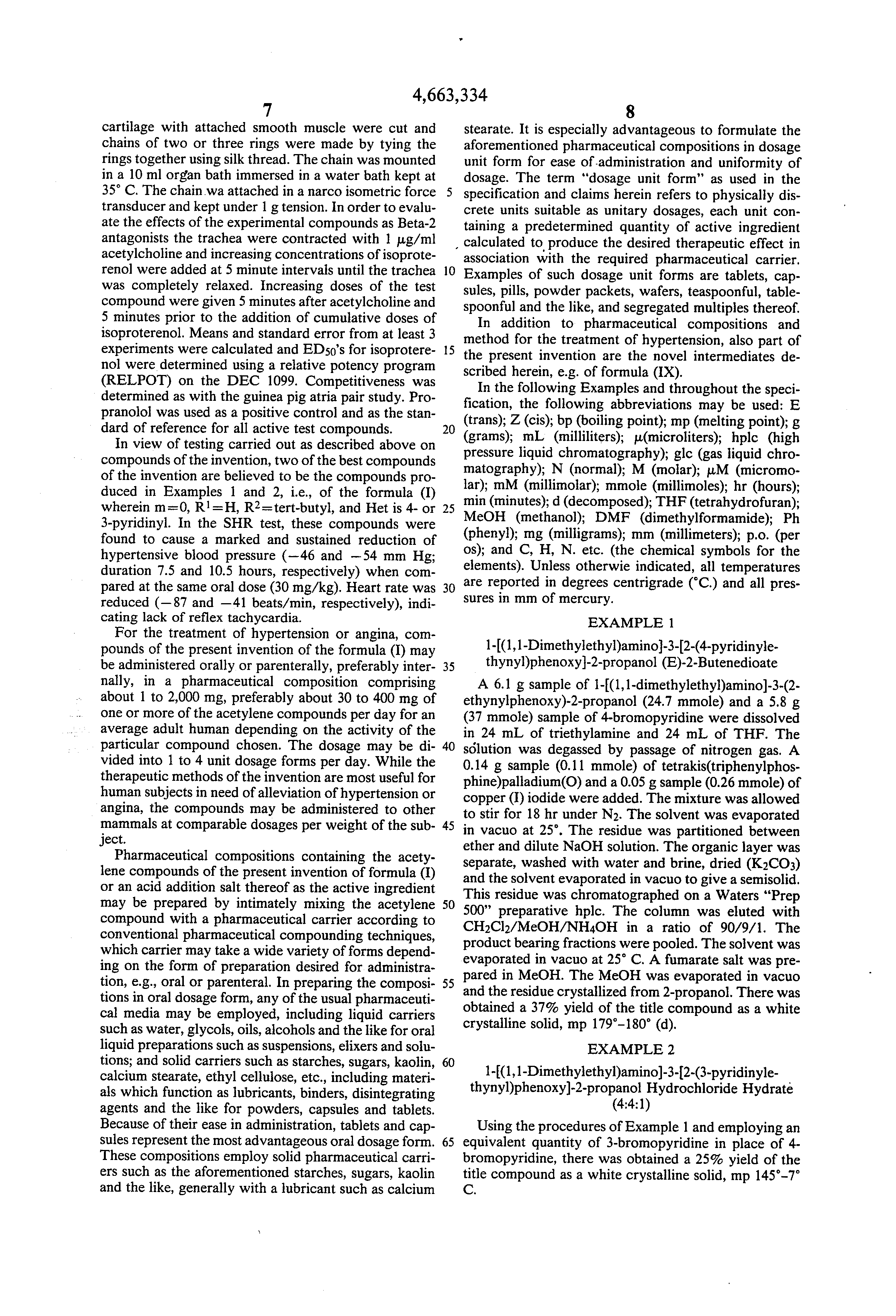 heteroaromatic acetylenes useful as antihypertensive agents