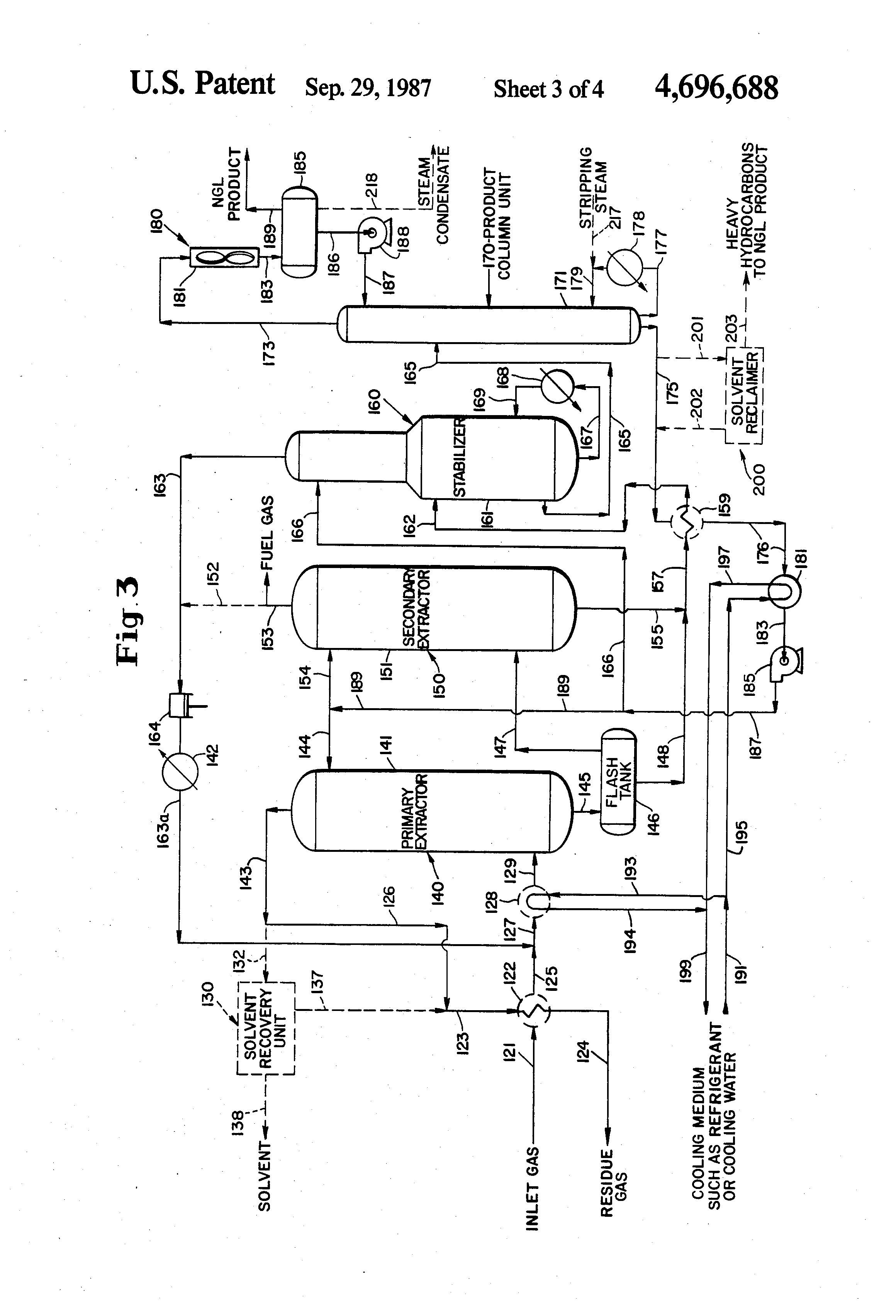 Patent US4696688 Conversion of lean oil absorption process to