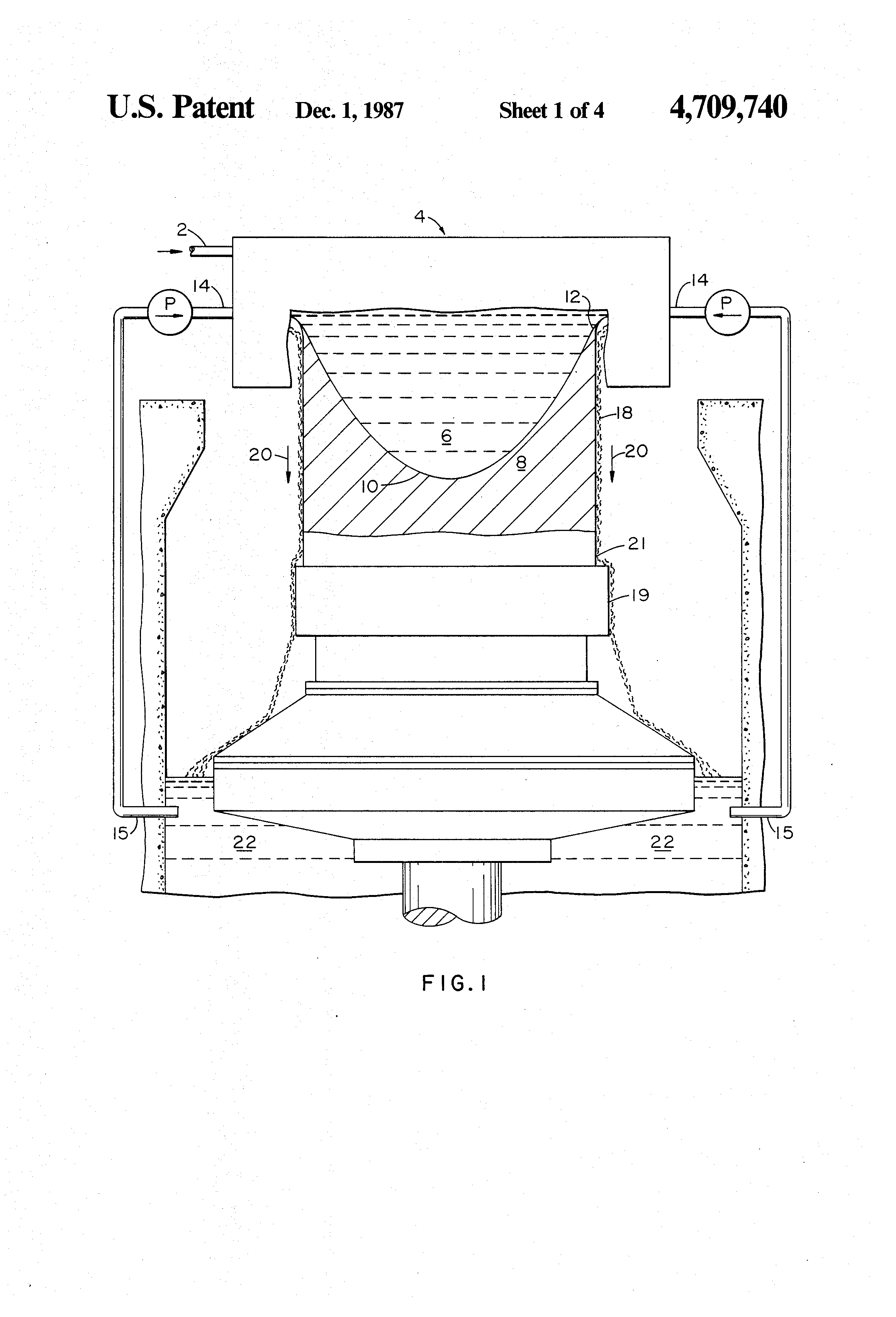 Patent US4709740 Direct chill casting of aluminumlithium alloys