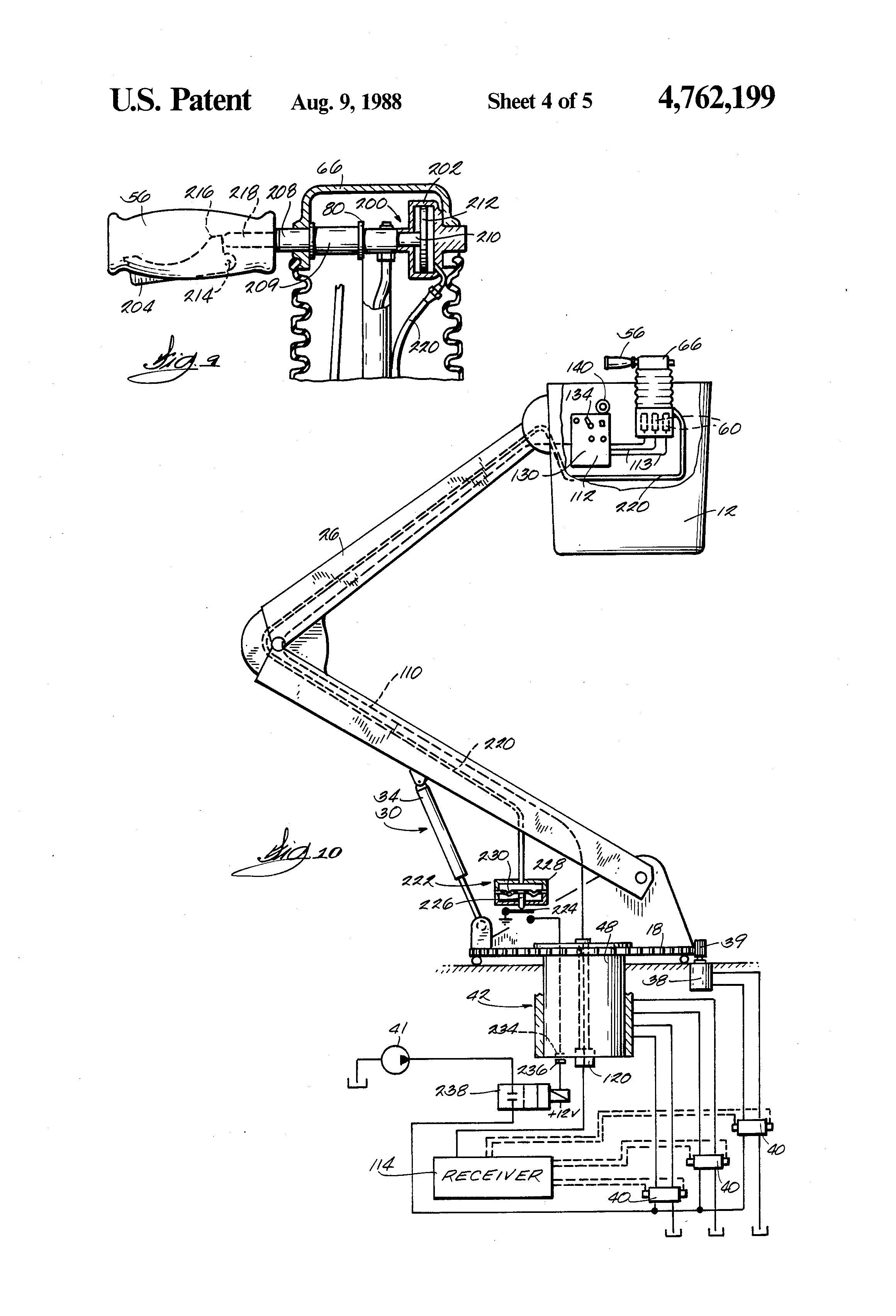 Patent US4762199 - Aerial lift including fiber optics boom control