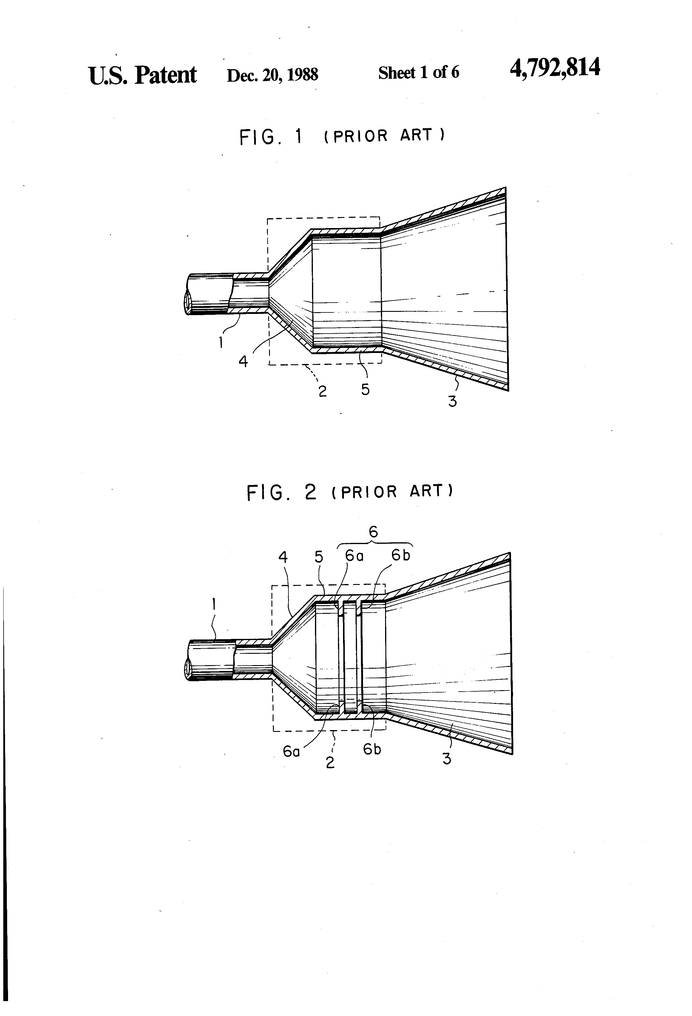 Patent US4792814 Conical horn antenna applicable to plural modes of