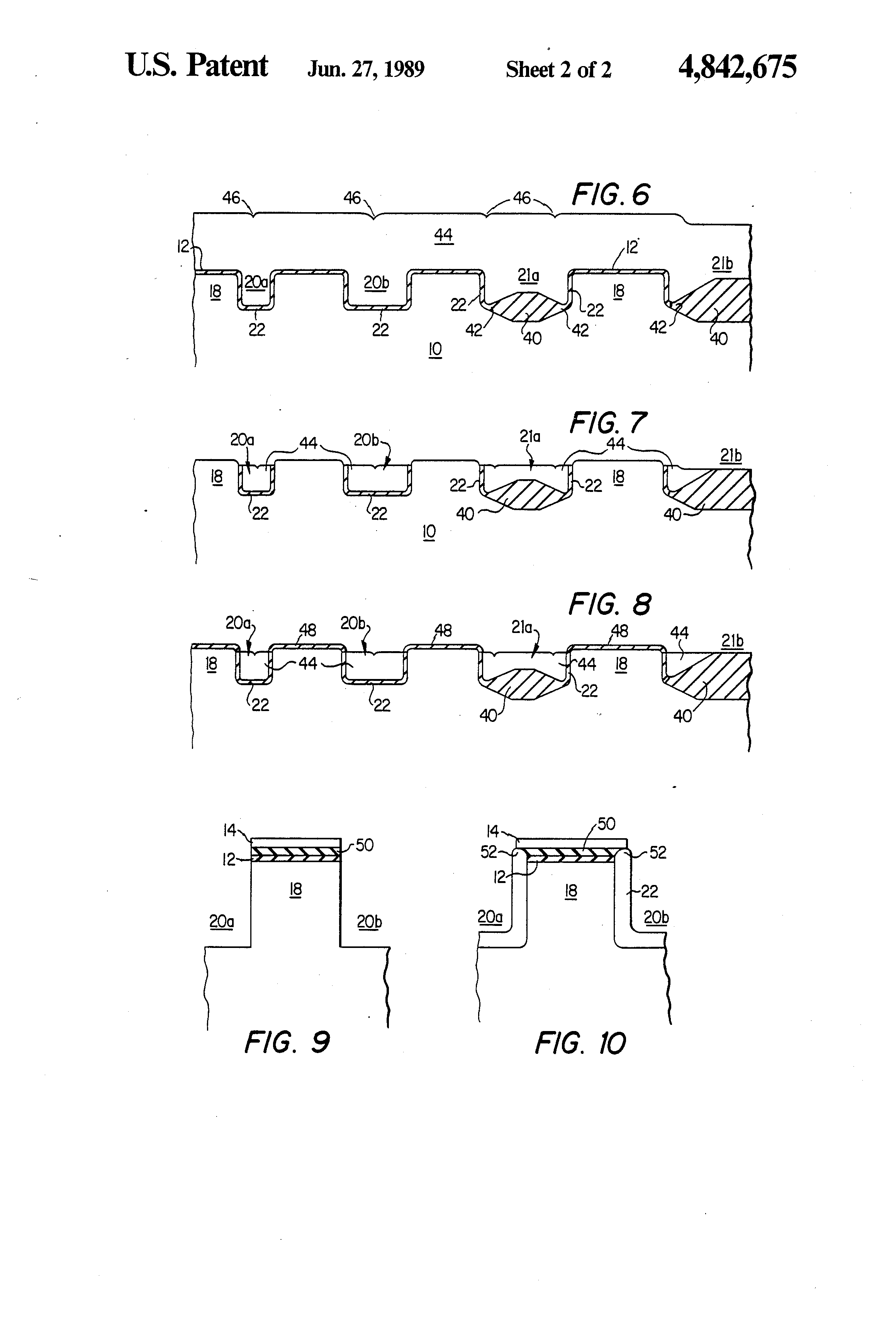 forming, filling, planarizing recesses