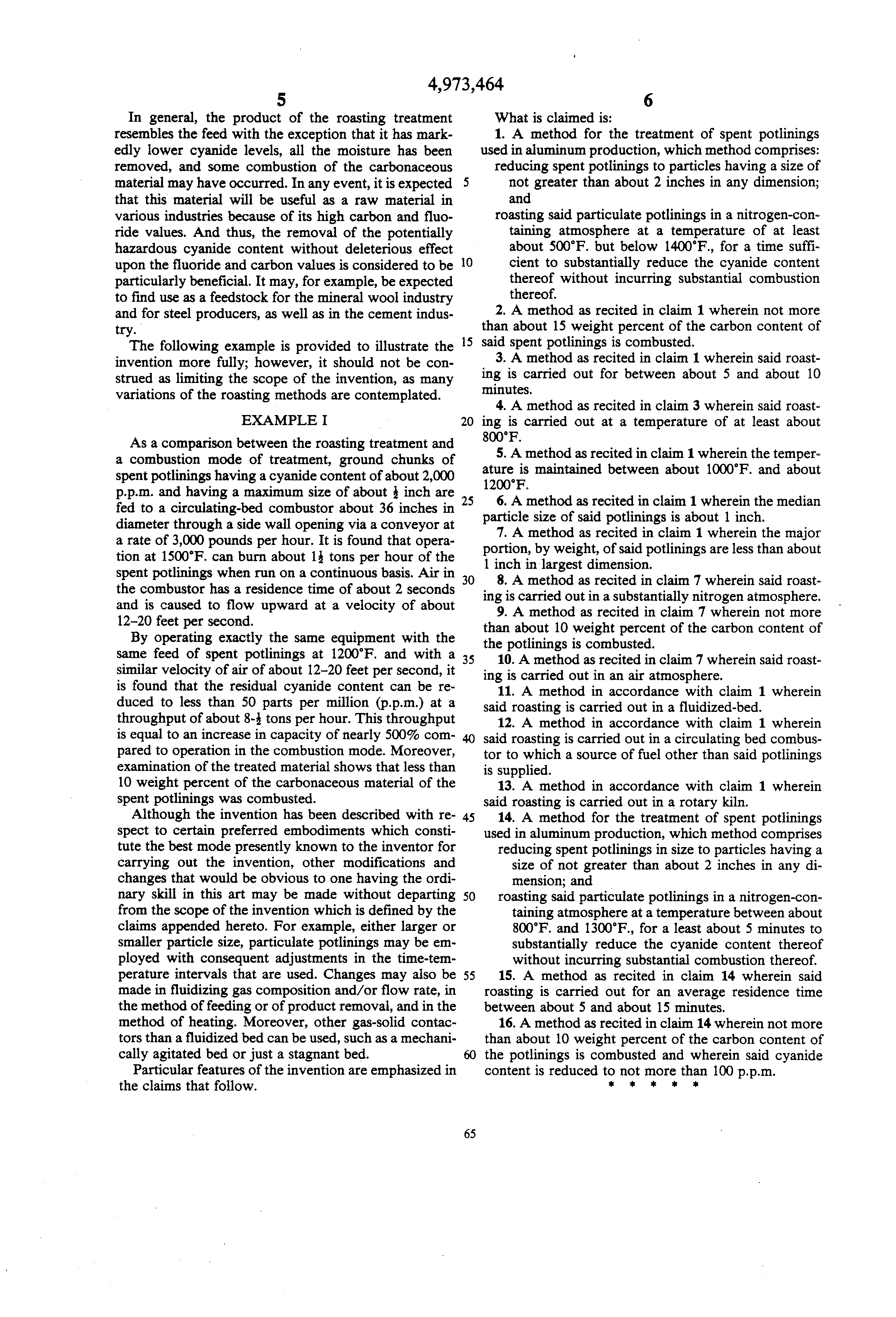 method for the removal of cyanides from spent potlinings from