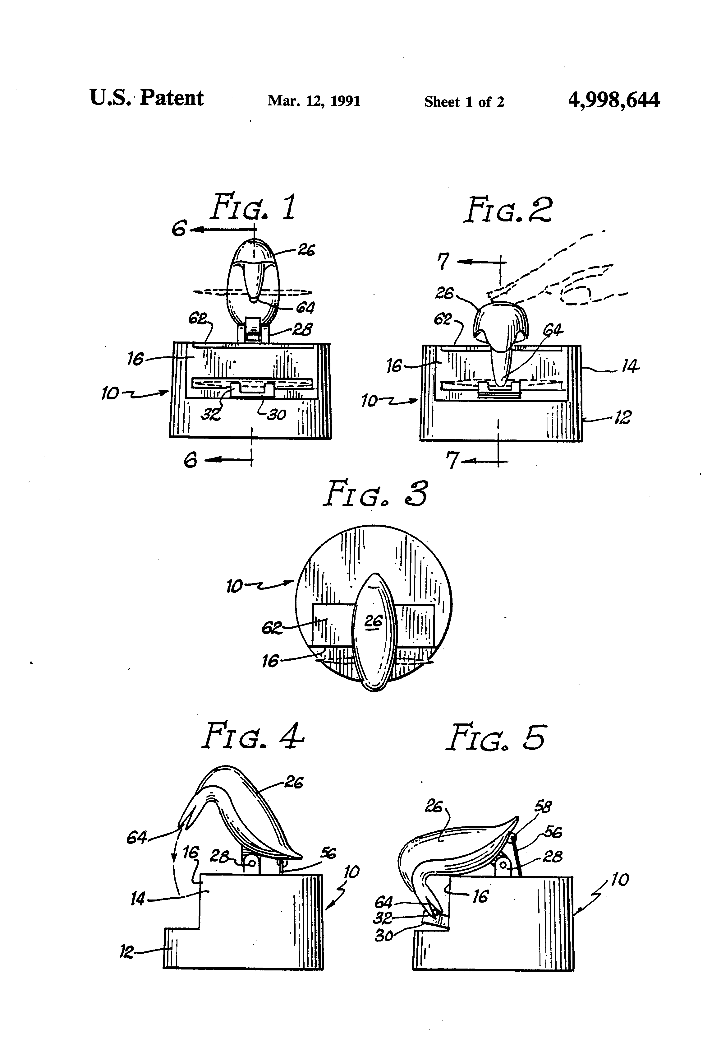 Patent US4998644 Toothpick dispenser Google Patents