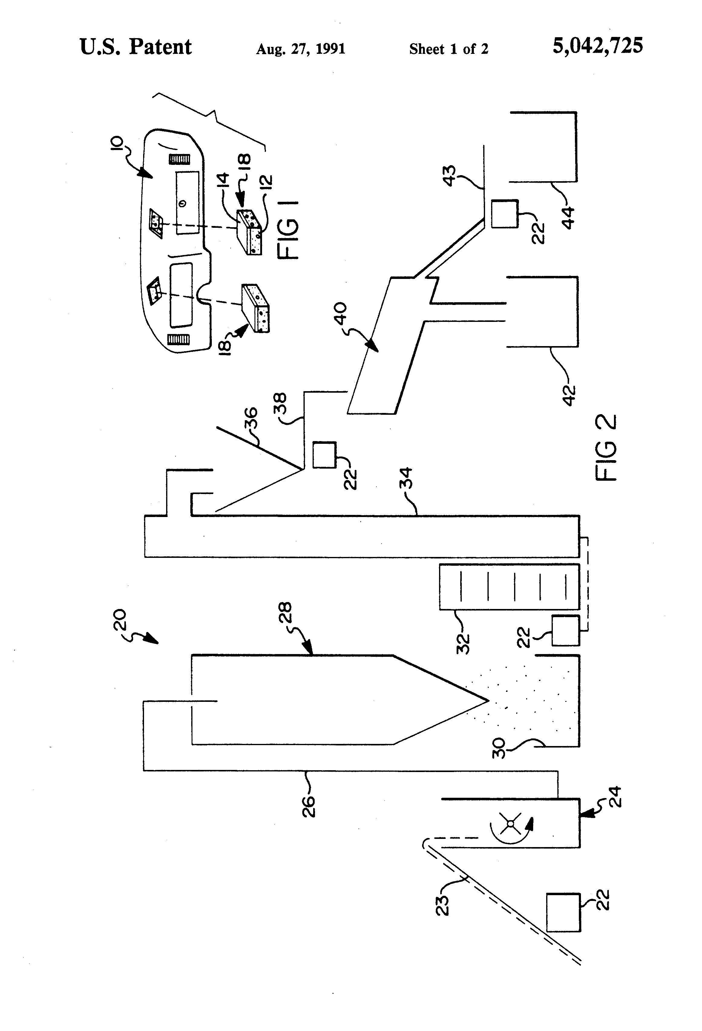 专利us5042725 - method for recovering pvc and urethane foam from